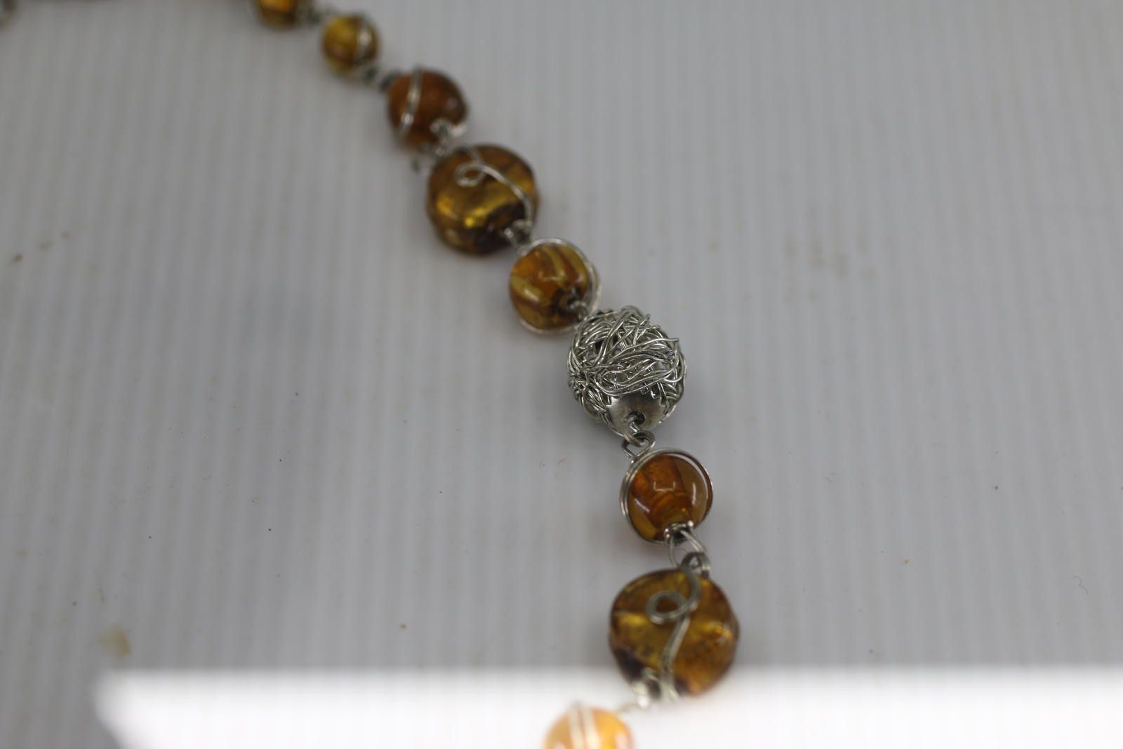 The Unbranded Brand Handmade Amber Bead Necklace Silver Wire Artisan Necklace Size ONE SIZE - 6 Thumbnail