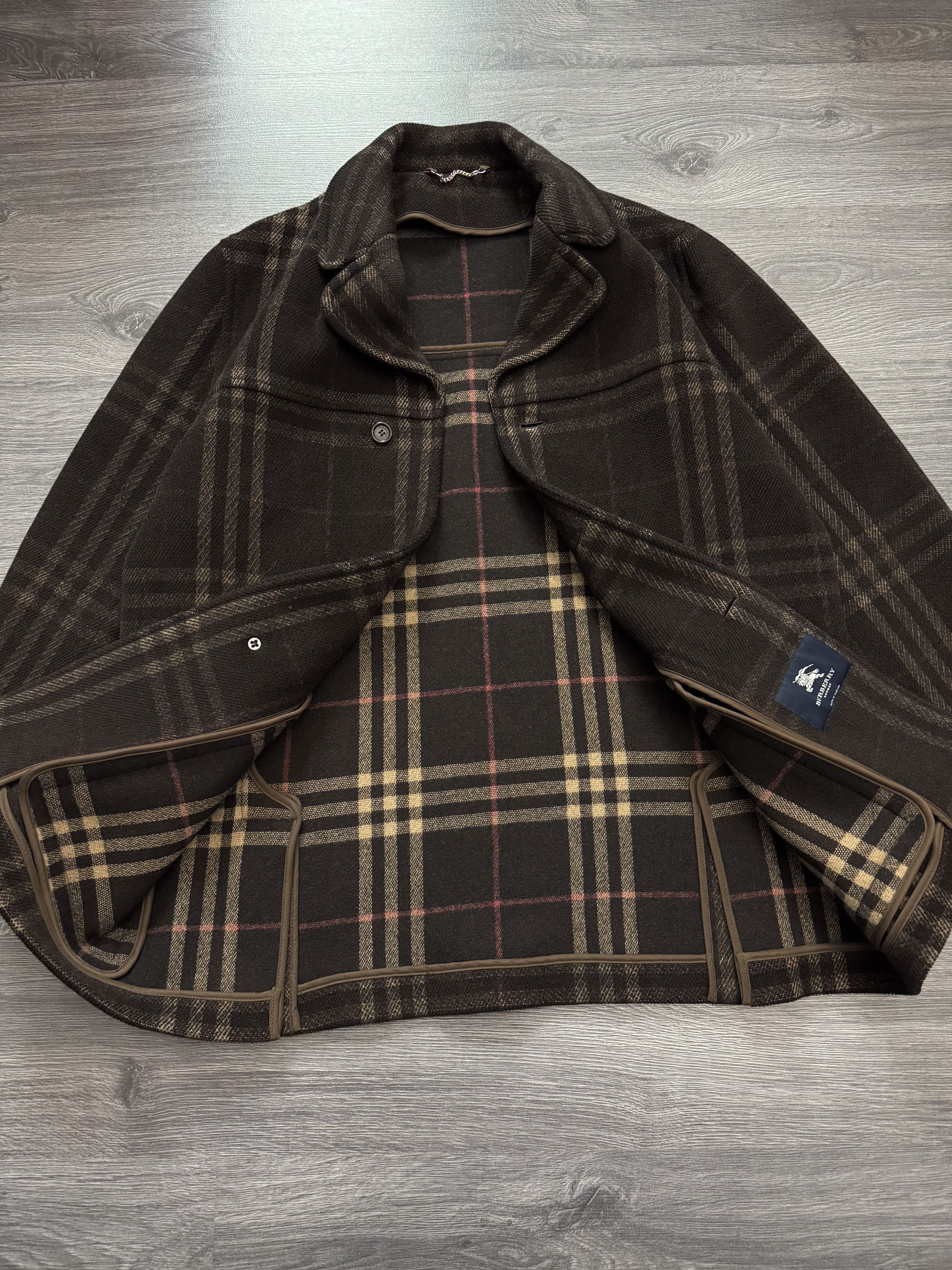 Burberry Vintage Burberry Brown Nova Check Wool Coat Size US L / EU 52-54 / 3 - 3 Thumbnail