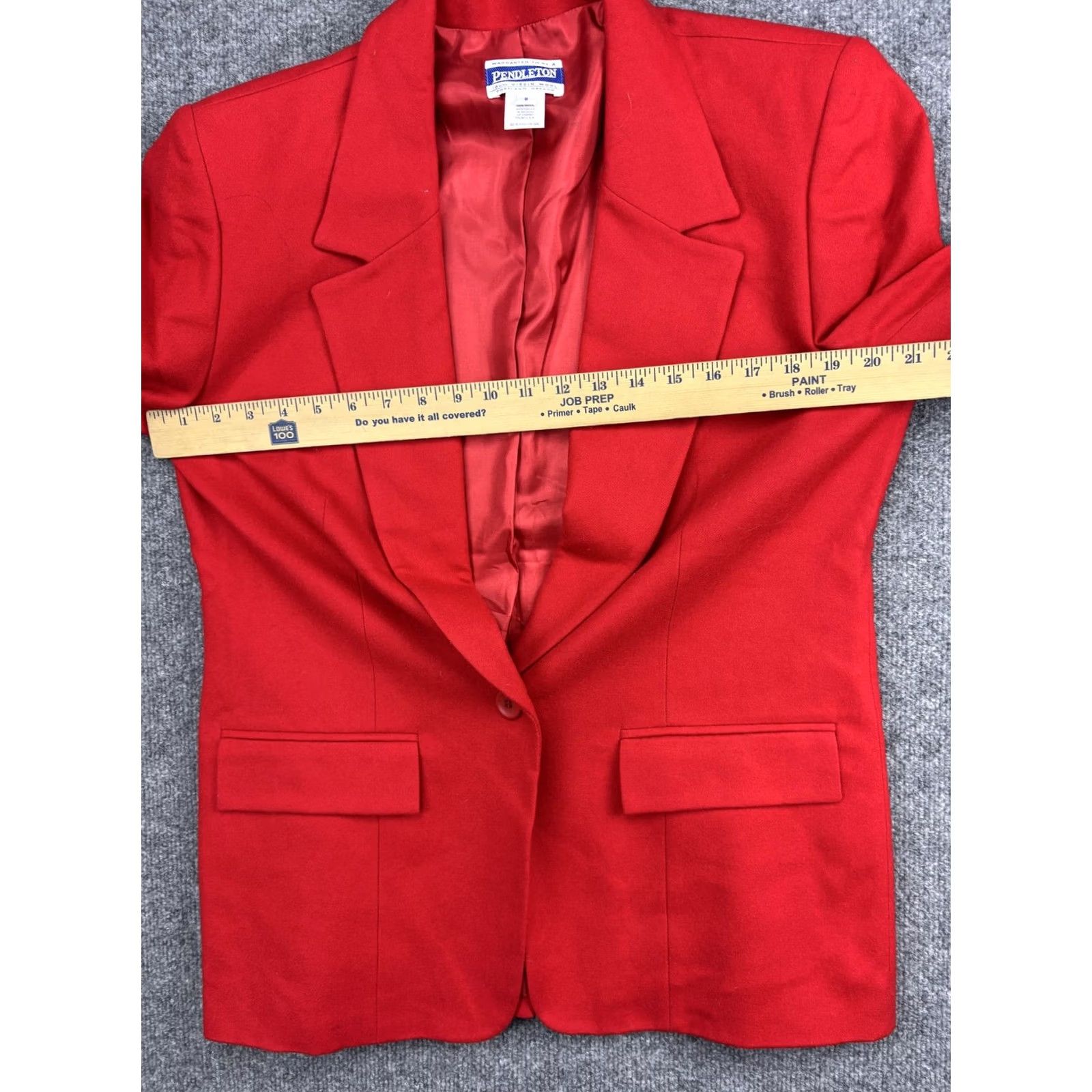 Pendleton VINTAGE Pendleton Blazer Womens 8 Red 100% Wool Single Button Lined Classic Jacket Size M / US 6-8 / IT 42-44 - 6 Thumbnail