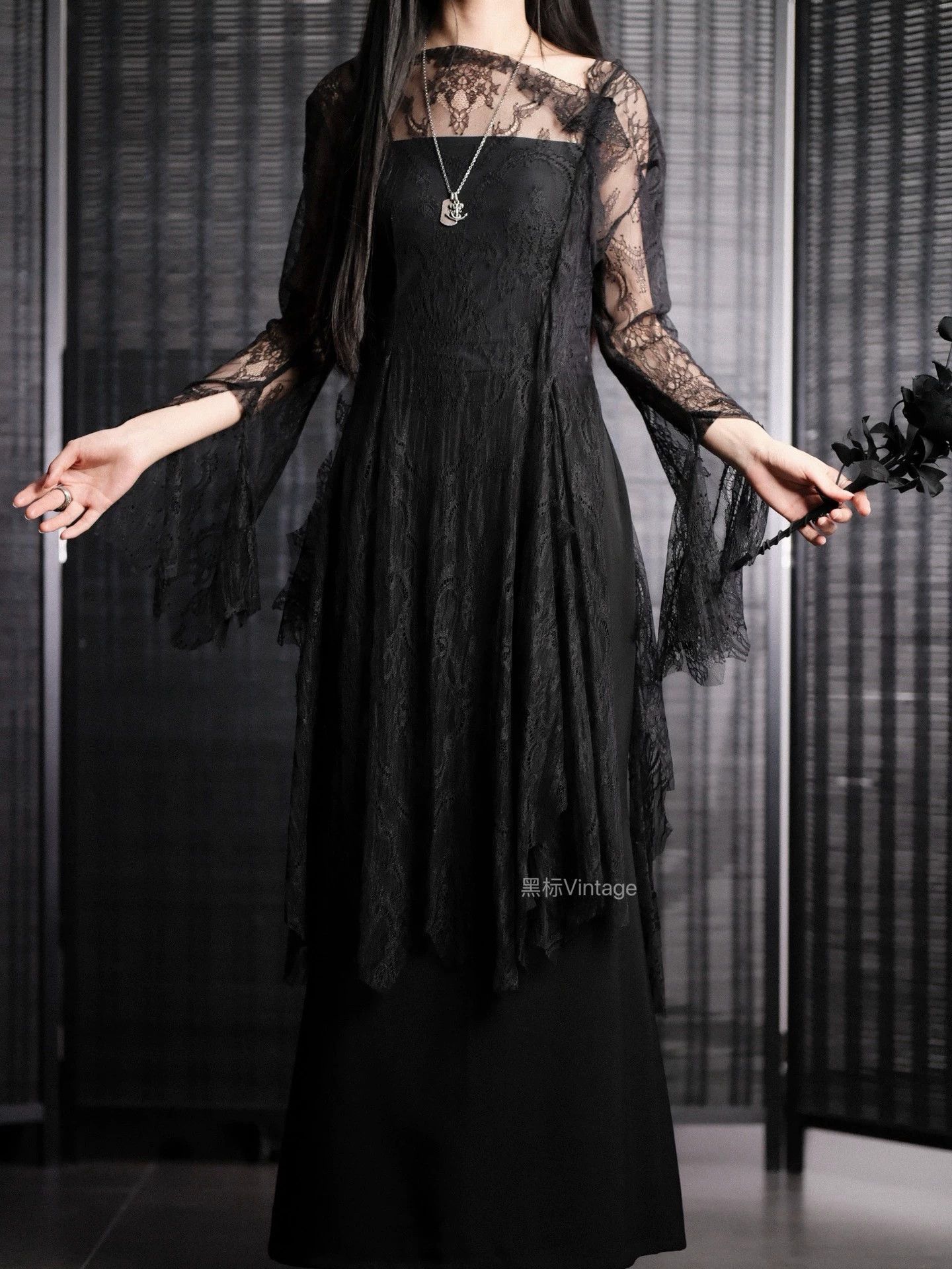 Yohji Yamamoto Yohji Yamamoto 25ss Vintage Decon Lace Dress Women Black Size S / US 4 / IT 40 - 1 Thumbnail