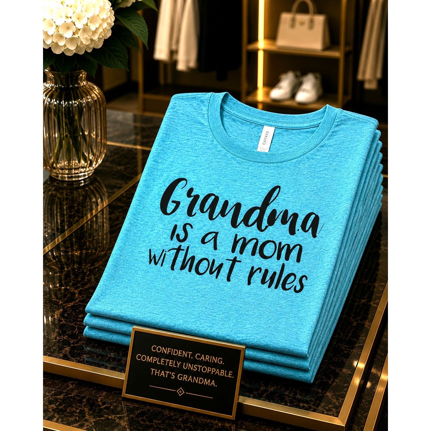 Other "Grandma is a Mom Without Rules" Graphic Tee Blue XL(12) Size XL / US 12-14 / IT 48-50 - 1 Thumbnail