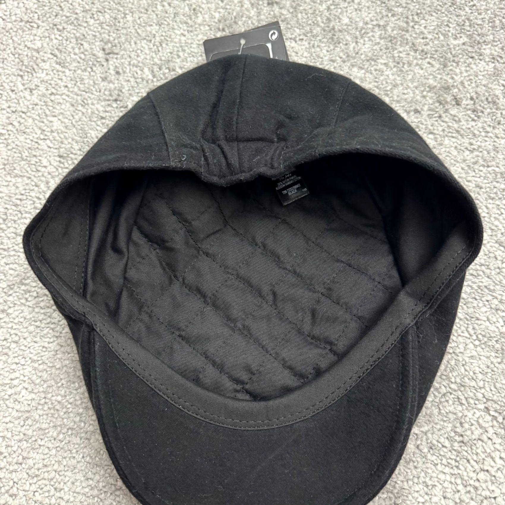 OAMC M&S Mark & Spencer Flat Cap Hat S/M Stormwear Shower Resistant Quilted Lined Black Cotton Men Flat Cap Lane? Size ONE SIZE - 7 Thumbnail