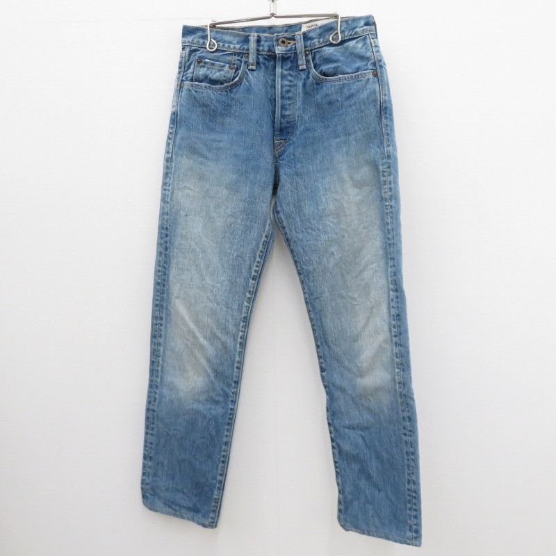 Denim Cotton Button Ply Plain Straight Cut Blue
