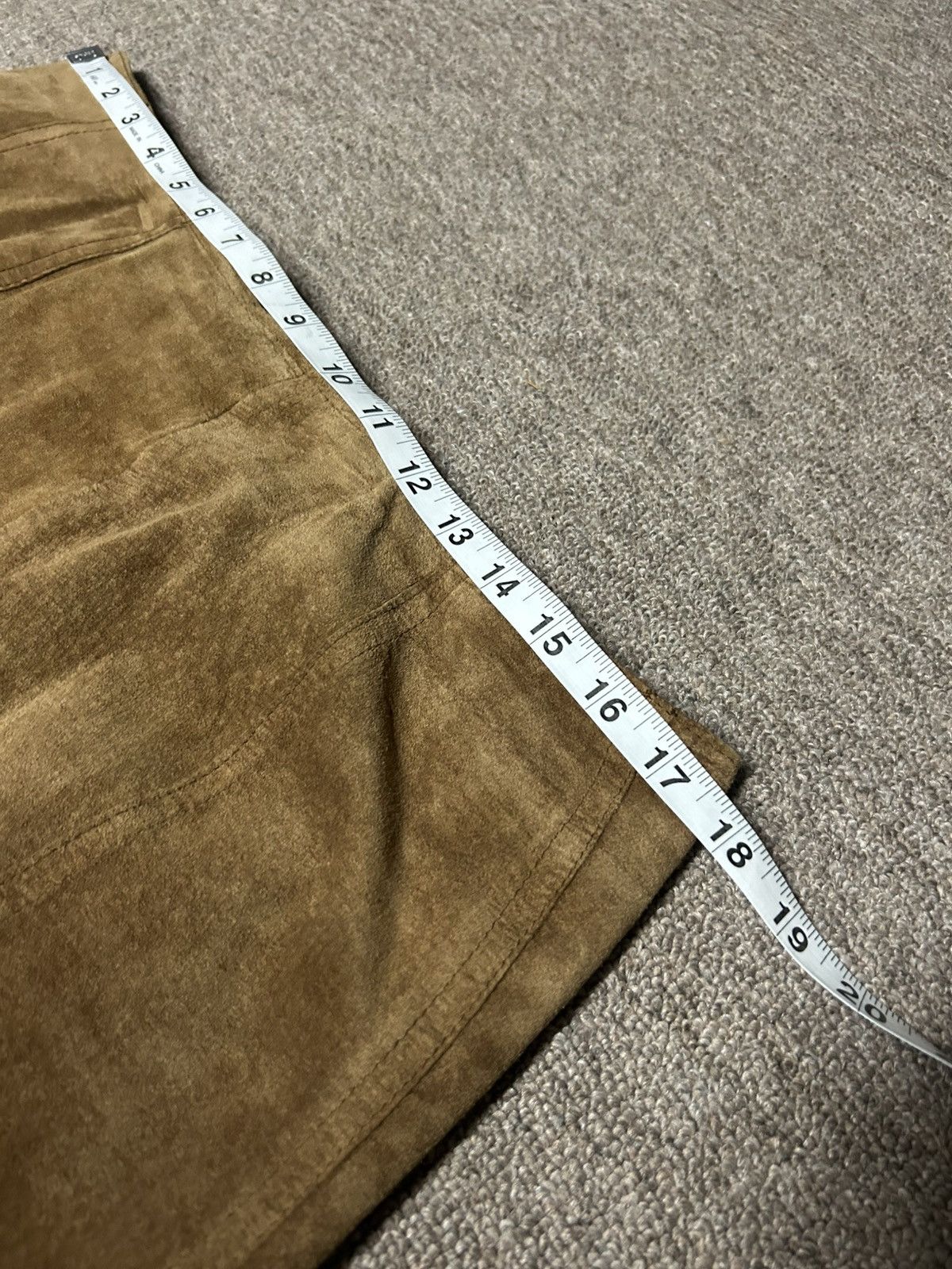 I.N.C INC Knee Length 100% Leather Suede Skirt 14P Size 35" - 6 Thumbnail