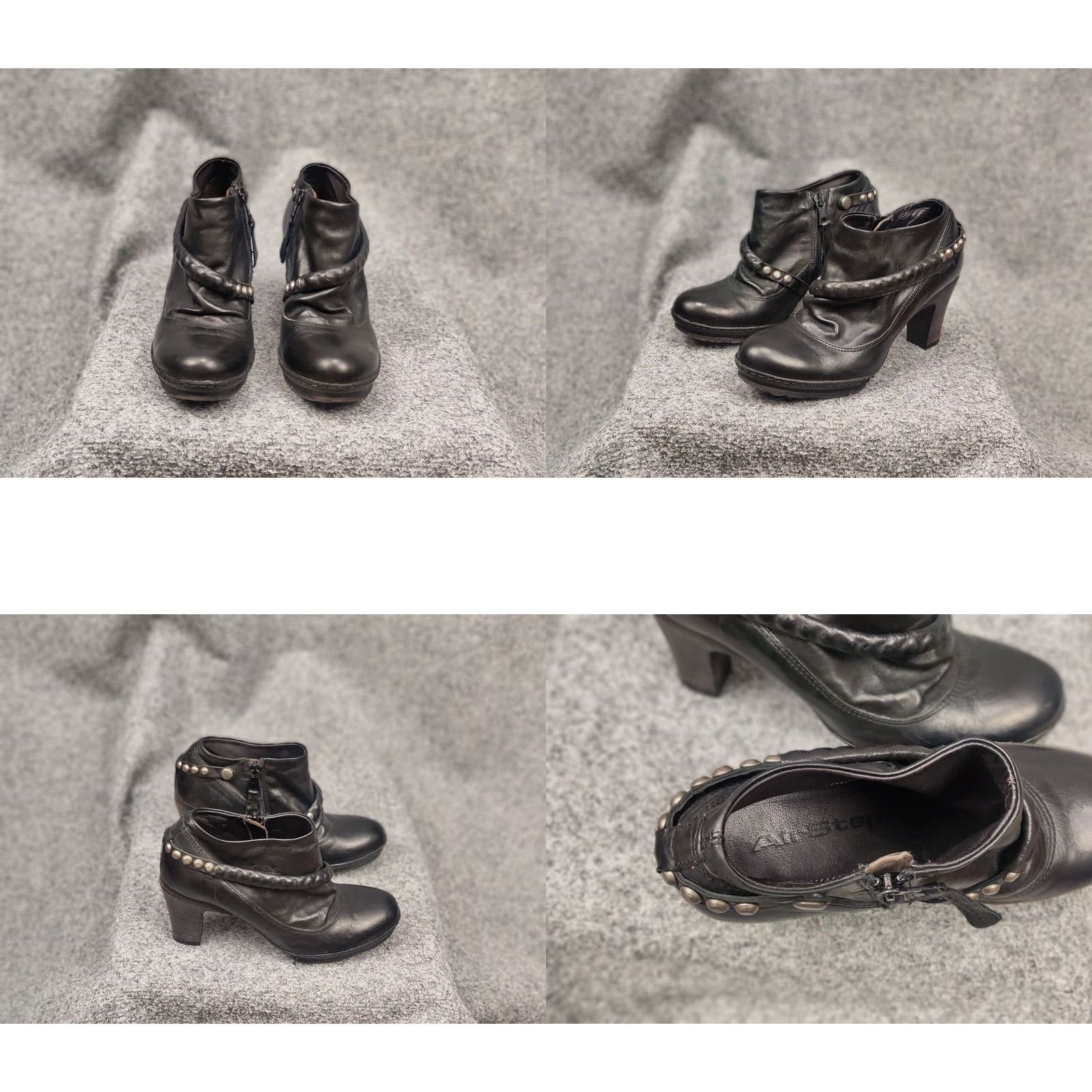 A.S.98 A.S.98 Airstep Heels Black Leather Zip Boots Women's 36 Vintage City Style Block Heel Size US 6 / IT 36 - 9 Thumbnail