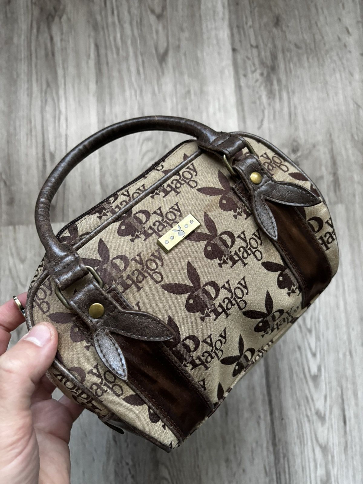 Playboy Playboy Monogram Mini Handbag Brown 2000s Vintage Size ONE SIZE - 2 Thumbnail