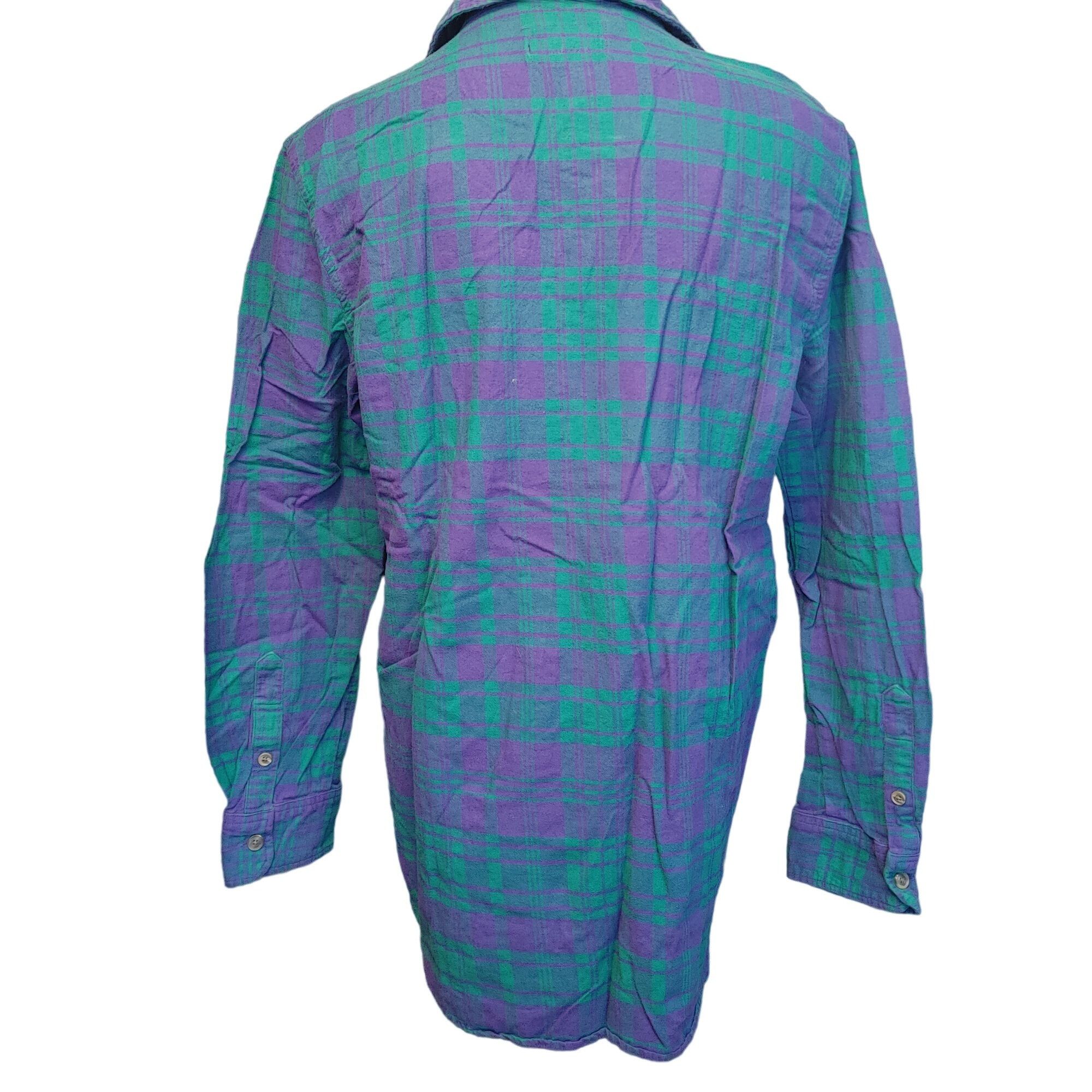 Other Original Use Women's Green/Purple Plaid Long Sleeve Button U Size M / US 6-8 / IT 42-44 - 2 Thumbnail