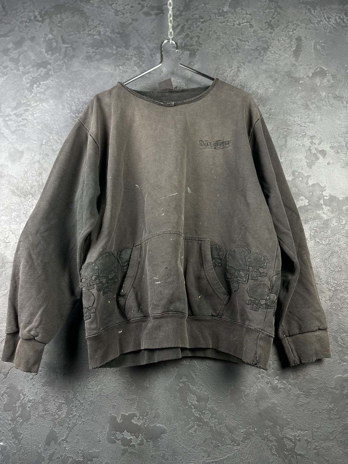 No Fear × Vintage Vintage 90s No Fear Thrashed Sun Faded Burnout Crewneck Size US L / EU 52-54 / 3 - 3 Thumbnail