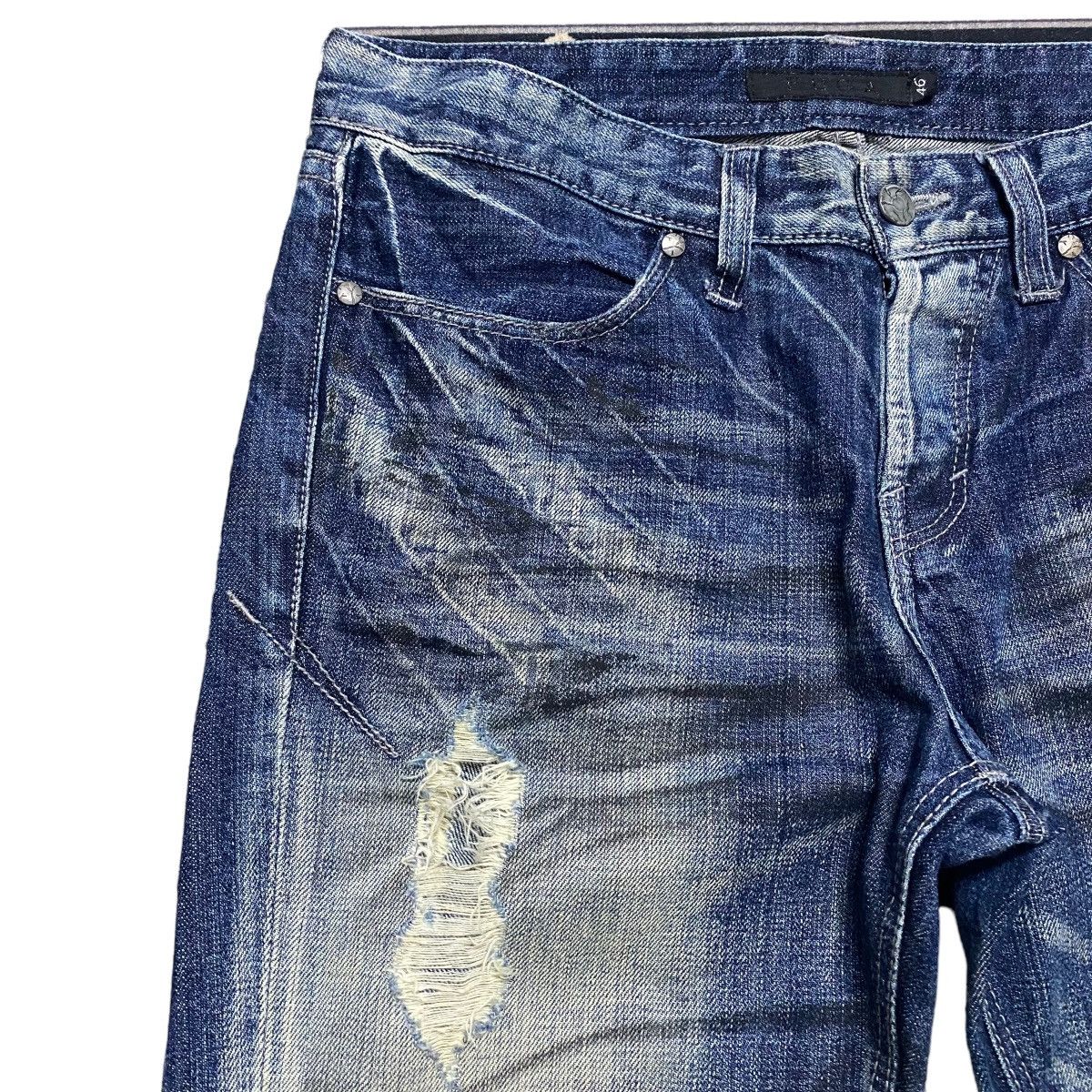 GOSTAR DE FUGA Fuga Denim Mud Oil Stained Flare Jeans Size US 31 - 5 Thumbnail