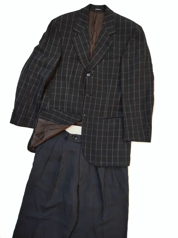 Yves Saint Laurent YSL Vintage Plaid Blazer yves saint laurent Size 48R - 1 Thumbnail