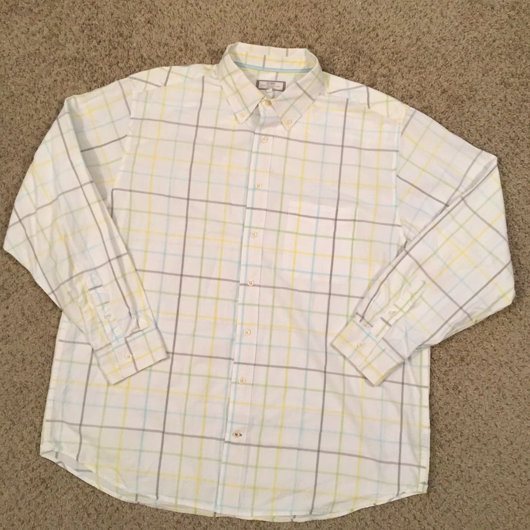 Old Navy Old Navy Shirt Mens XL White Check Long Sleeve Button Down Size US XL / EU 56 / 4 - 2 Thumbnail