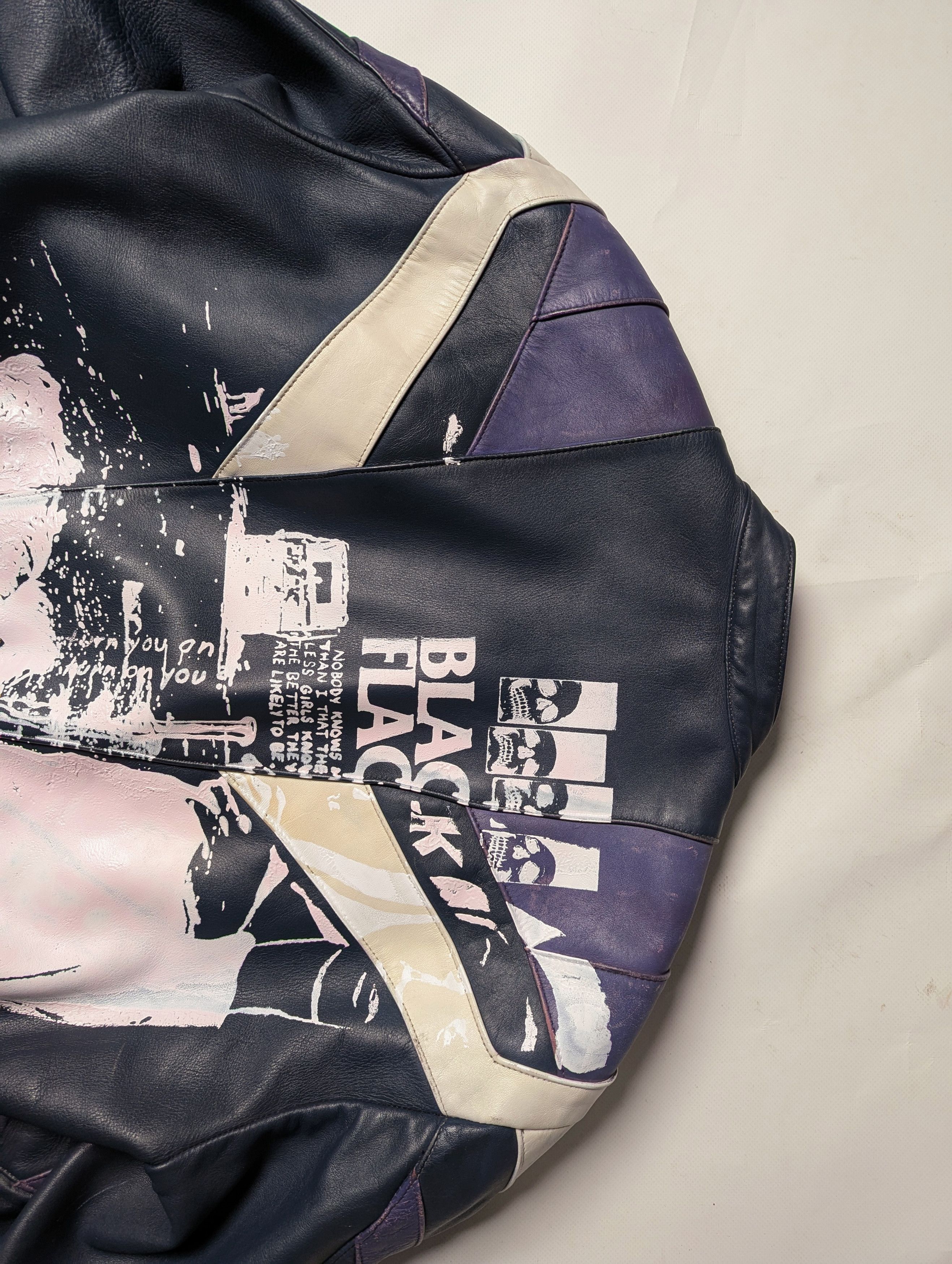 Leather 90s IXS Flame Details Handprinted Leather Bomber Jacket Size US M / EU 48-50 / 2 - 6 Thumbnail