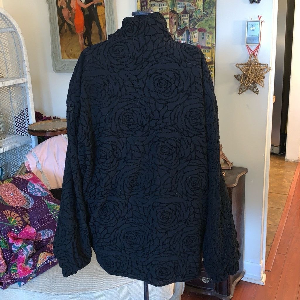 Other Large Chardin black jacket with black rose pattern Size L / US 10 / IT 46 - 4 Thumbnail