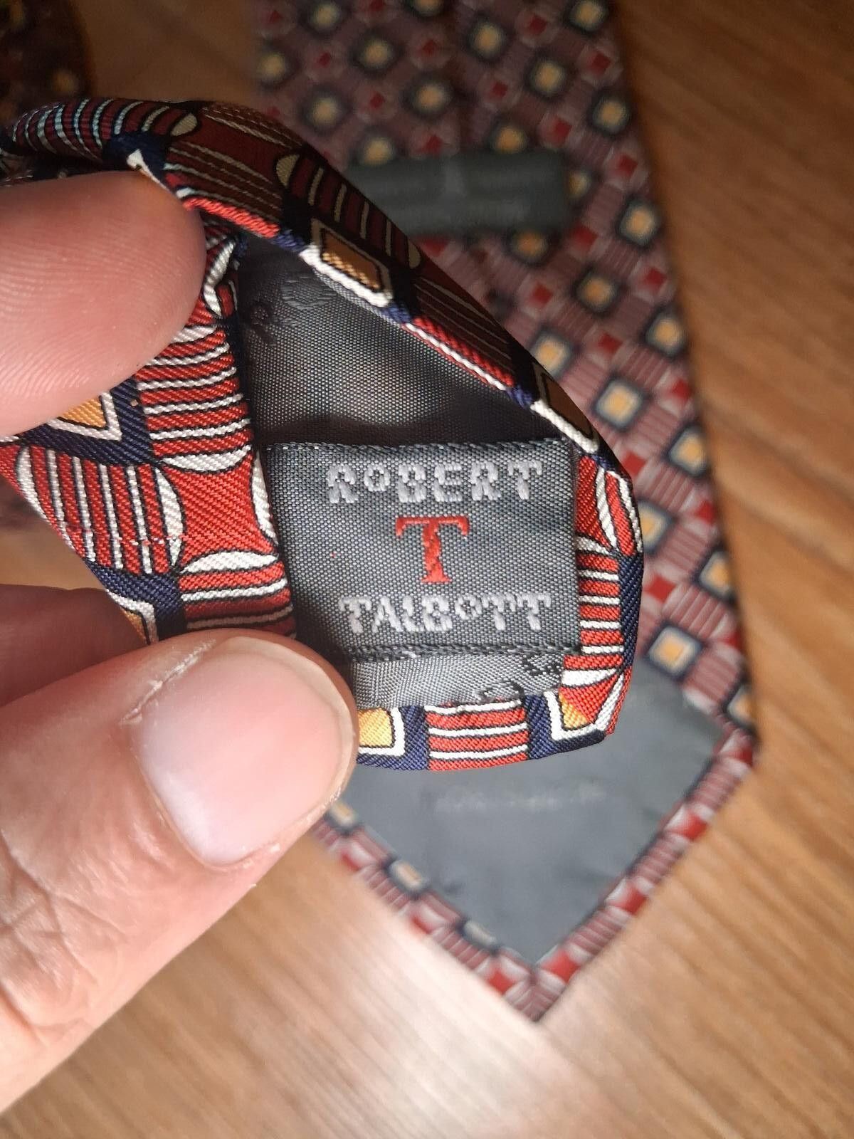 Robert Talbott Robert Talbott Silk Tie Red Geometric Handmade Wide Size ONE SIZE - 3 Thumbnail
