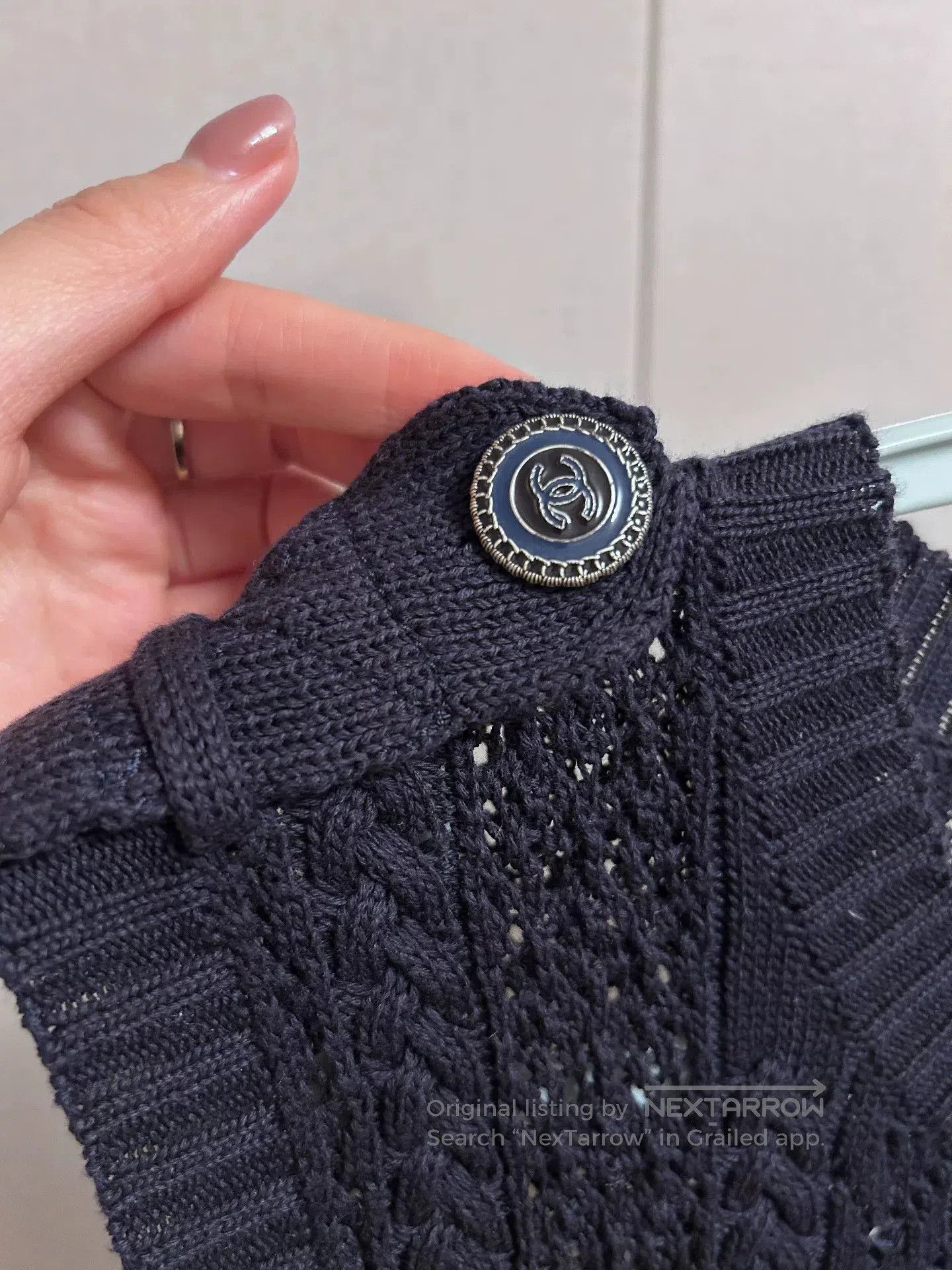Chanel Chanel Knitted Dress in Deep Blue. Size XS / US 0-2 / IT 36-38 - 3 Thumbnail