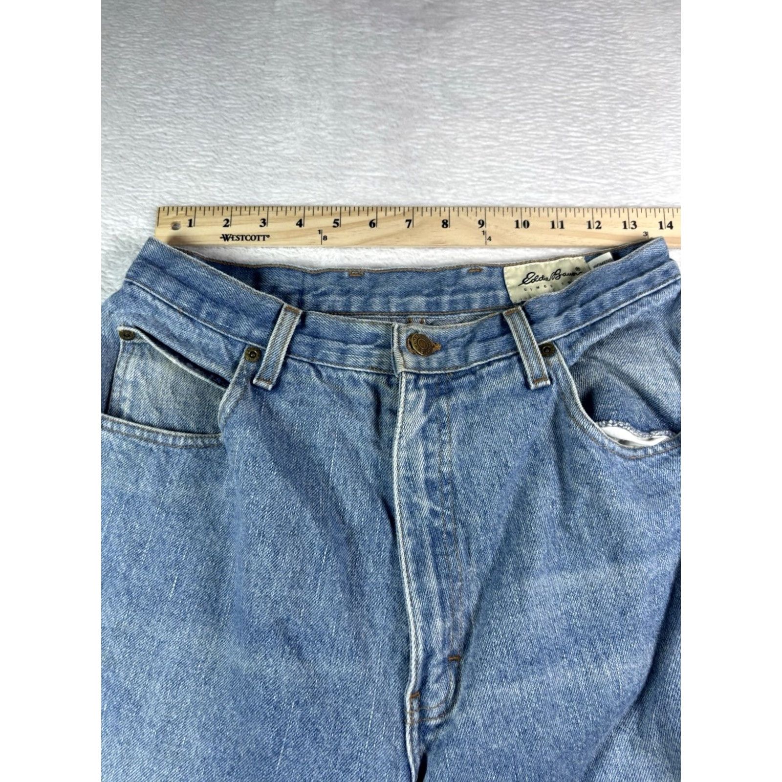 Eddie Bauer Eddie Bauer Womens Jeans Style Medium Wash 14 Denim Blue 31in Inseam Mid Rise Belt Loops Jeans Womens Size 36" / US 14 / IT 50 - 6 Thumbnail