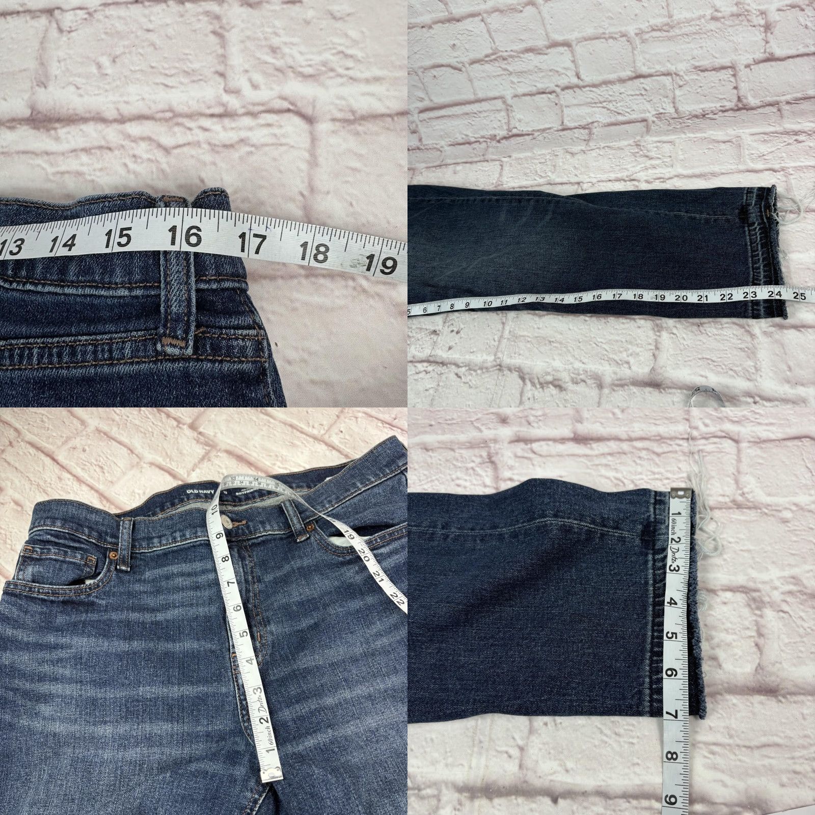 Old Navy Old Navy Jeans Womens 12 Mid Rise Boyfriend Crop Raw Hem 34x24 Blue Denim Jeans Size 34" / US 12 / IT 48 - 8 Thumbnail