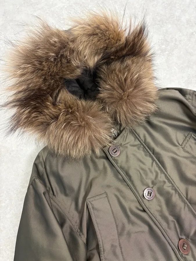 Gianfranco Ferre AW2004 Gianfranco Ferré Aviator Green Long fur Hooded Coat Size US L / EU 52-54 / 3 - 5 Thumbnail