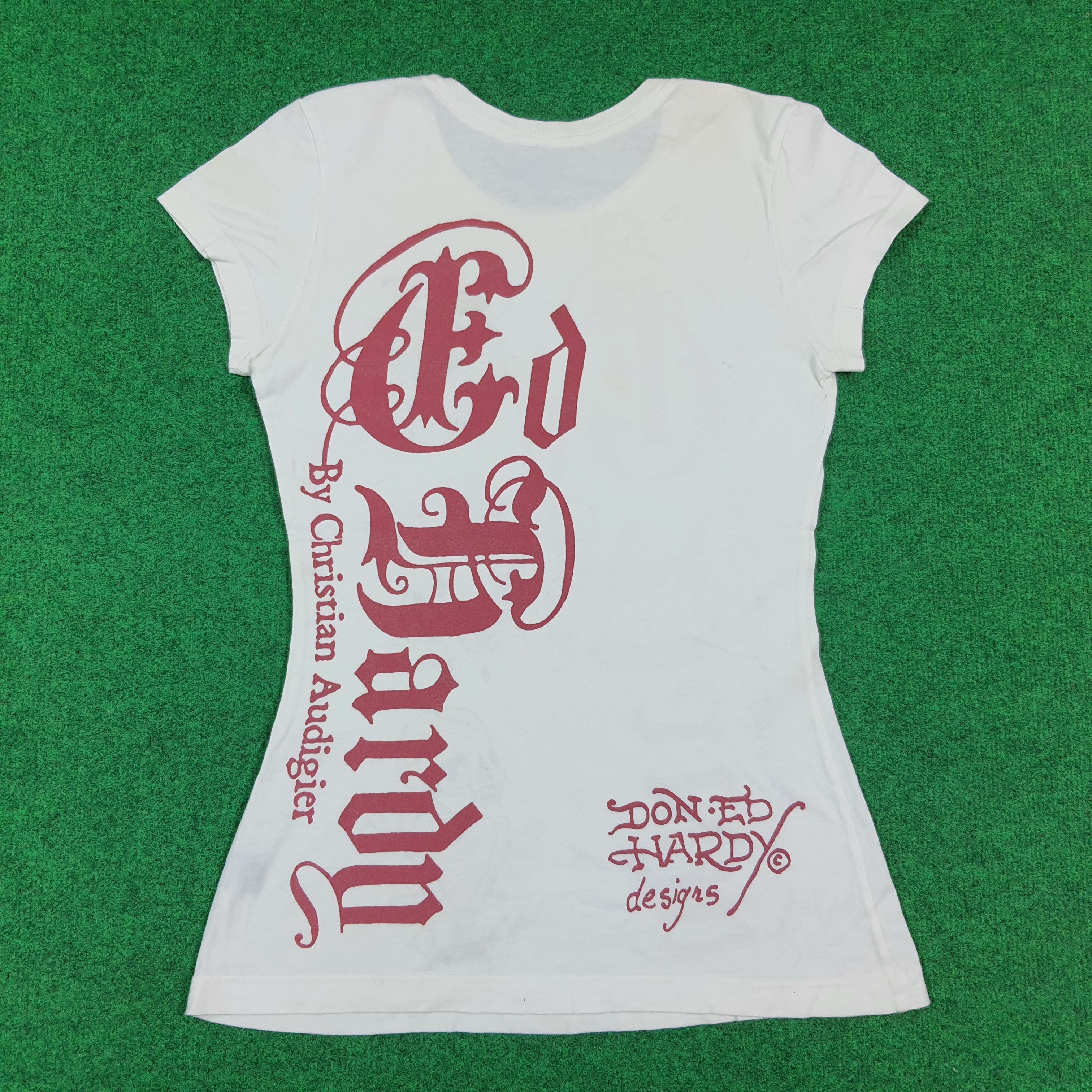 Ed Hardy Vintage 90s Ed Hardy Babydoll Slim Fit Tshirt C301N66 Size S / US 4 / IT 40 - 3 Thumbnail