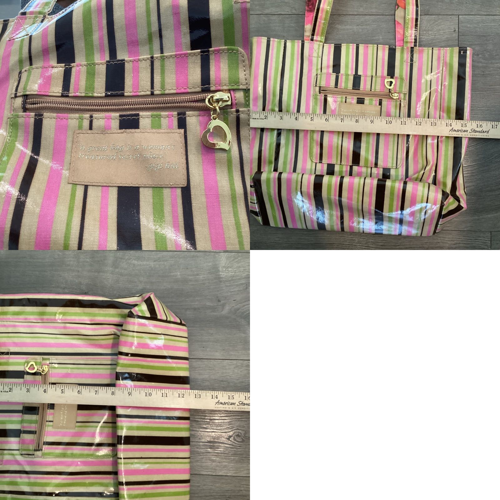 Vintage Gigi Hill Women Floral Vinyl Tote Bag Size ONE SIZE - 8 Thumbnail