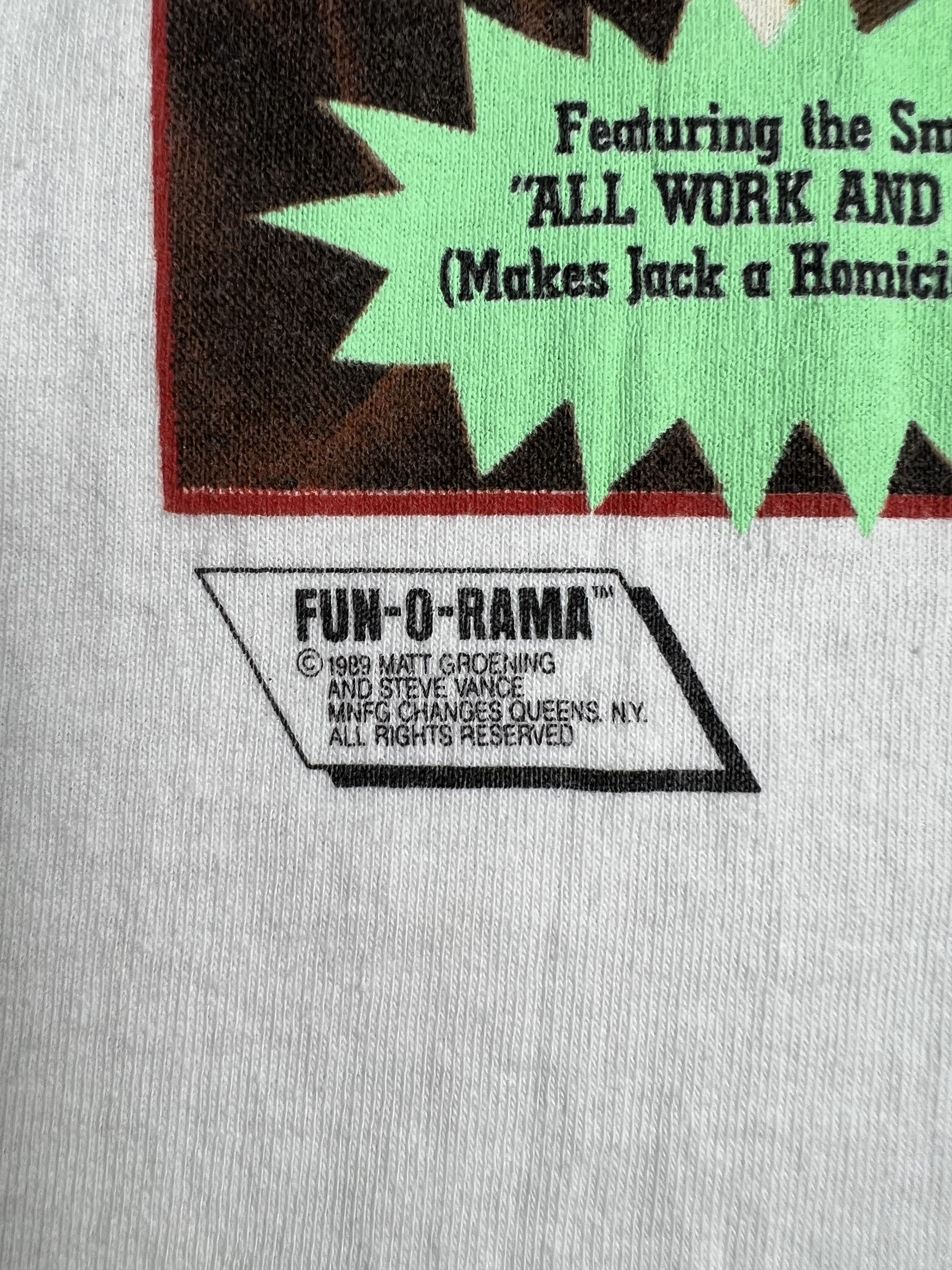 Vintage Vtg 80s Fun-O-Rama Job Ate My Brain Parody Art T (M) GTMD748 Size US M / EU 48-50 / 2 - 4 Thumbnail