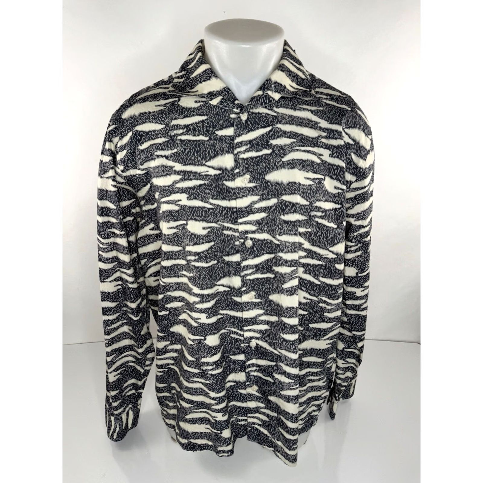 Ted Baker TED BAKER Shirt Zebra Stripe Annex Mens Size 5 Blue/White Long Sleeve Button-Up Size US S / EU 44-46 / 1 - 2 Thumbnail