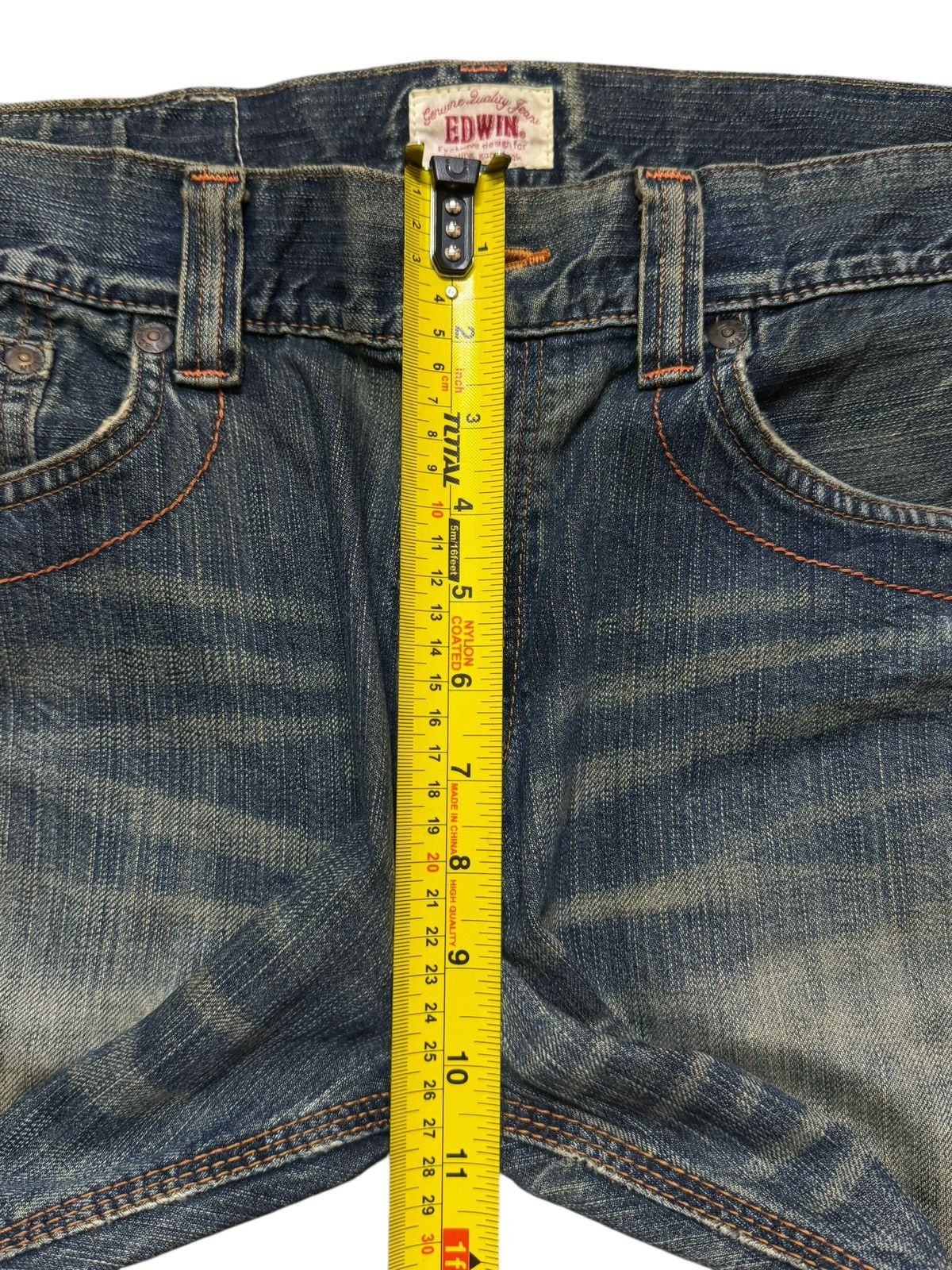 Edwin Vintage 90s Edwin XV Blue Faded Wash Whiskers Straight Loose Size US 34 / EU 50 - 12 Thumbnail