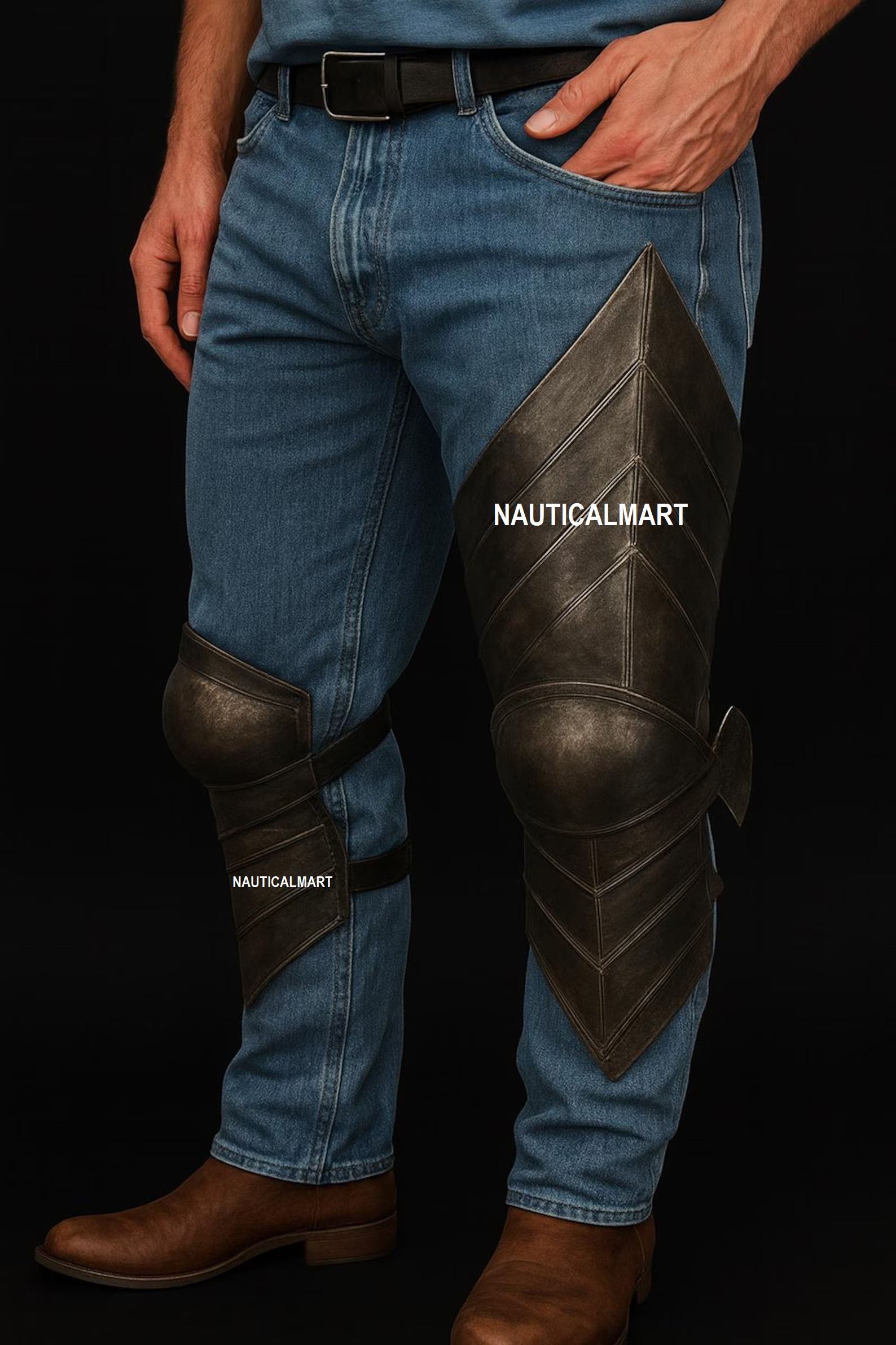 Other Handmade Gothic Knight Leg Armor Size ONE SIZE - 1 Thumbnail
