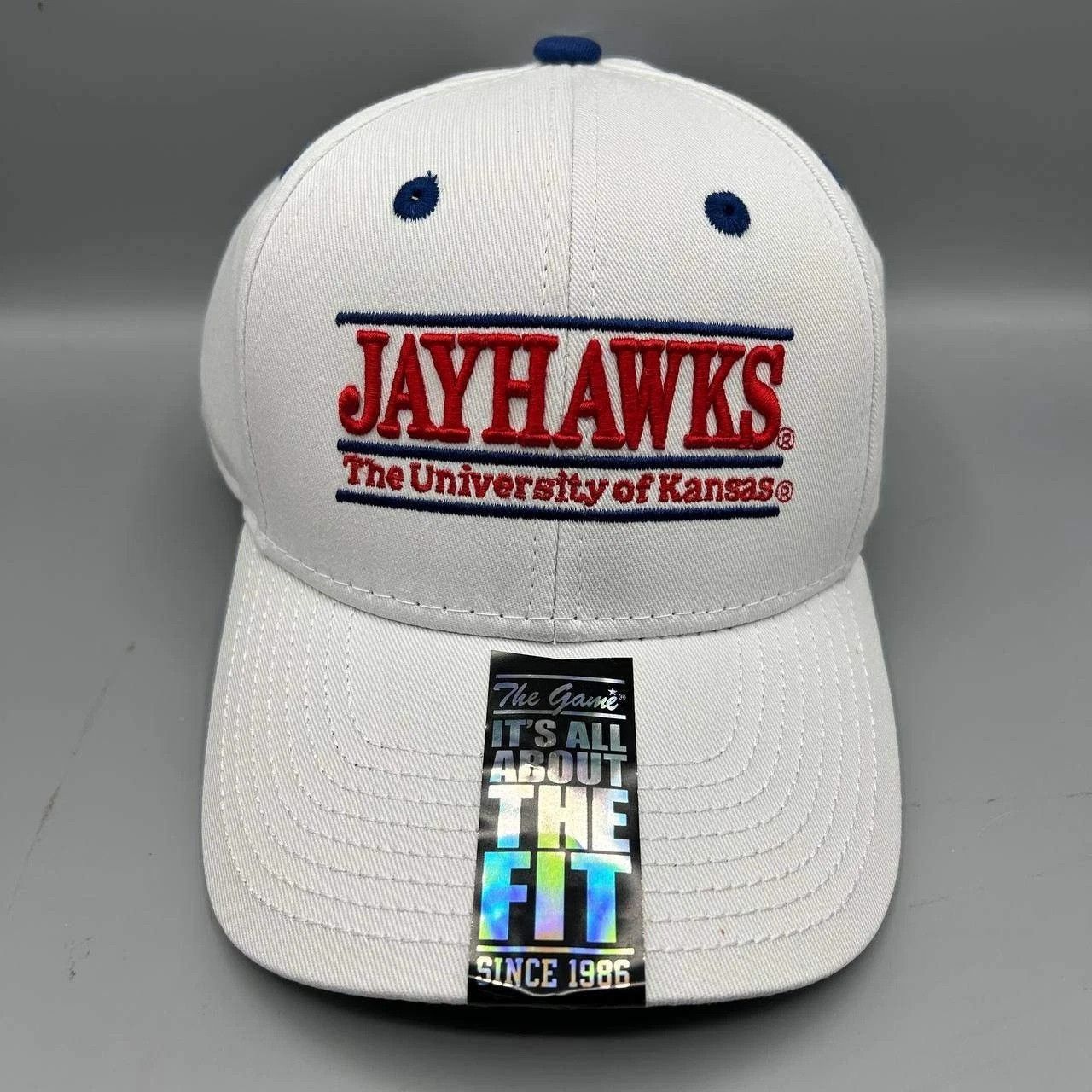 The Game Kansas Jayhawks Hat Men White Blue The Game Snap Back Cotton Size ONE SIZE - 1 Thumbnail