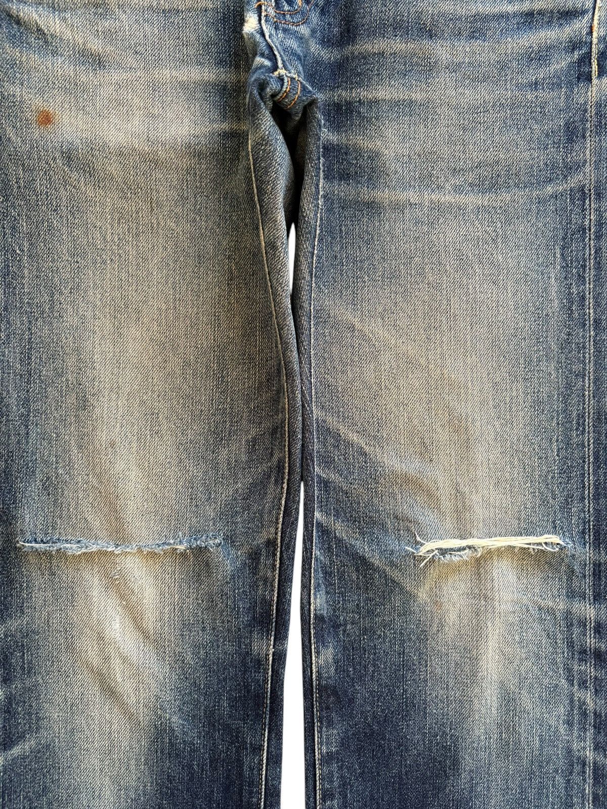 Uniqlo Vintage Uniqlo Selvedge Rusty Mud Wash Ripped Jeans Size US 28 / EU 44 - 6 Thumbnail