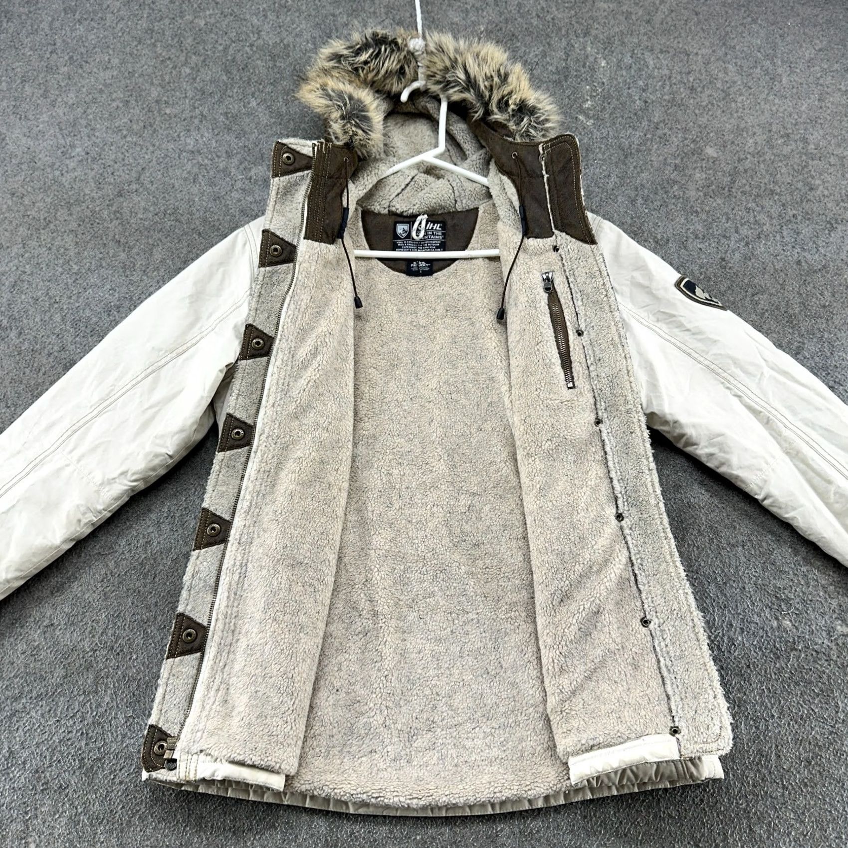 Vintage Kuhl Jacket Womens S Brown Parka Hooded Sherpa Fleece Arktik Zip Bomber Weathergear Full Zip Size S / US 4 / IT 40 - 2 Thumbnail