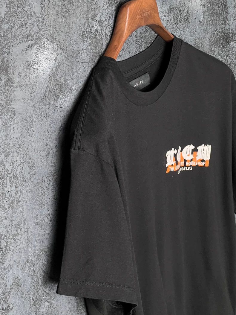 Amiri Black Letter Printed Cotton T-Shirt