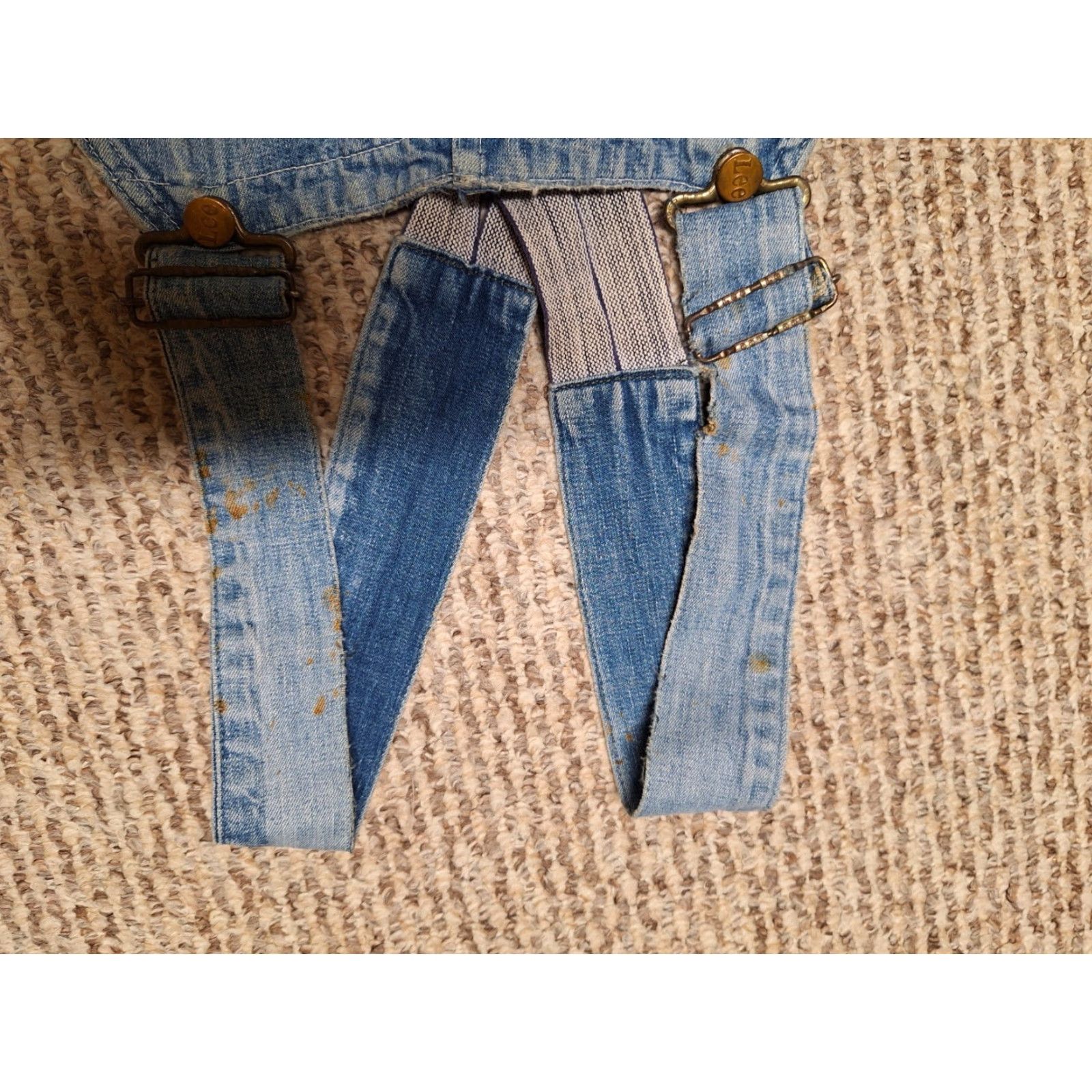 Lee VINTAGE 60s Lee Overalls Distressed Work Sz 41 Denim Blue 1960s Mens Female? Size US 41 - 5 Thumbnail