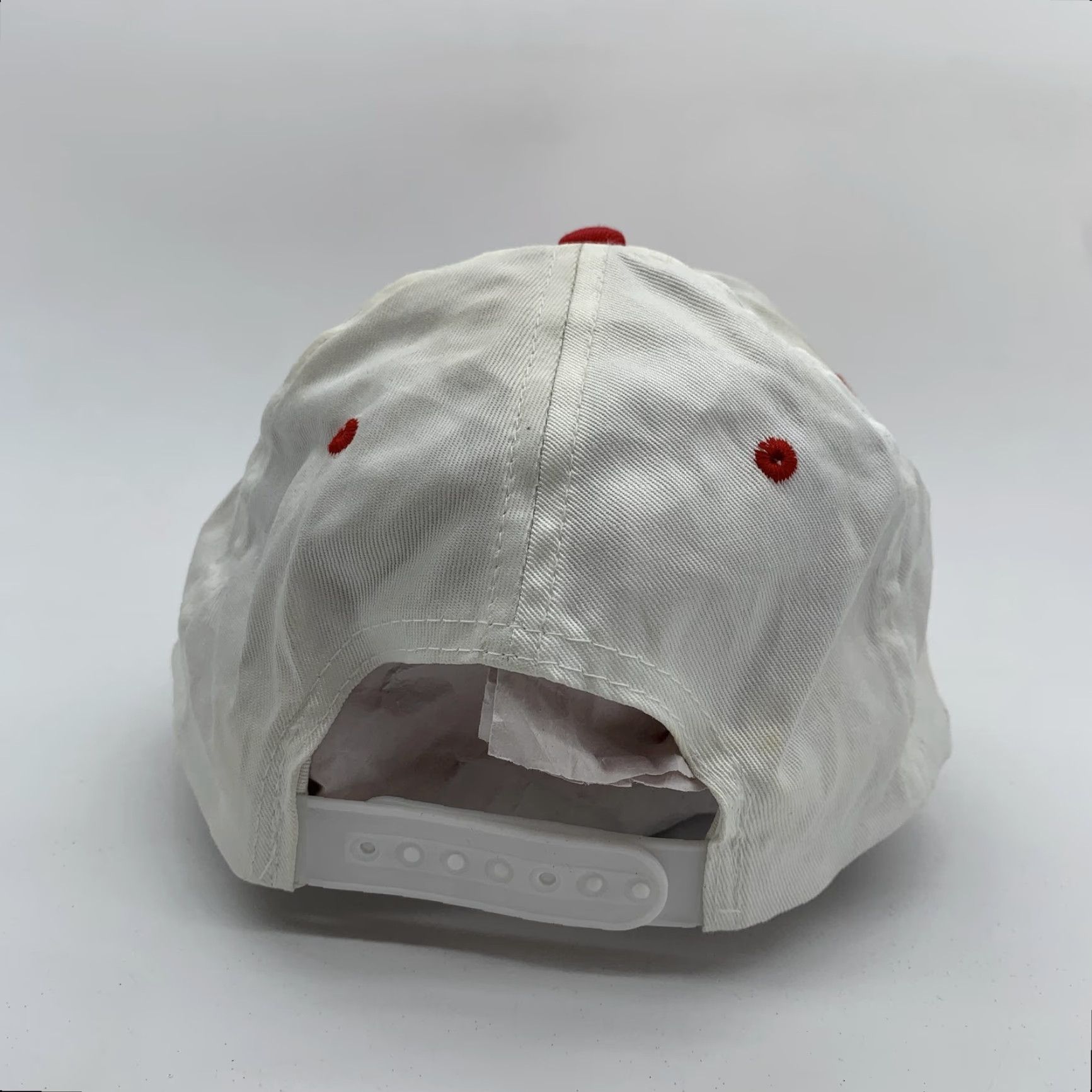 Vintage VINTAGE Outdoor Cap Downforce Auto Club 500 Hat Cap Snap Back Mens White Red Racing One Size Size ONE SIZE - 4 Thumbnail