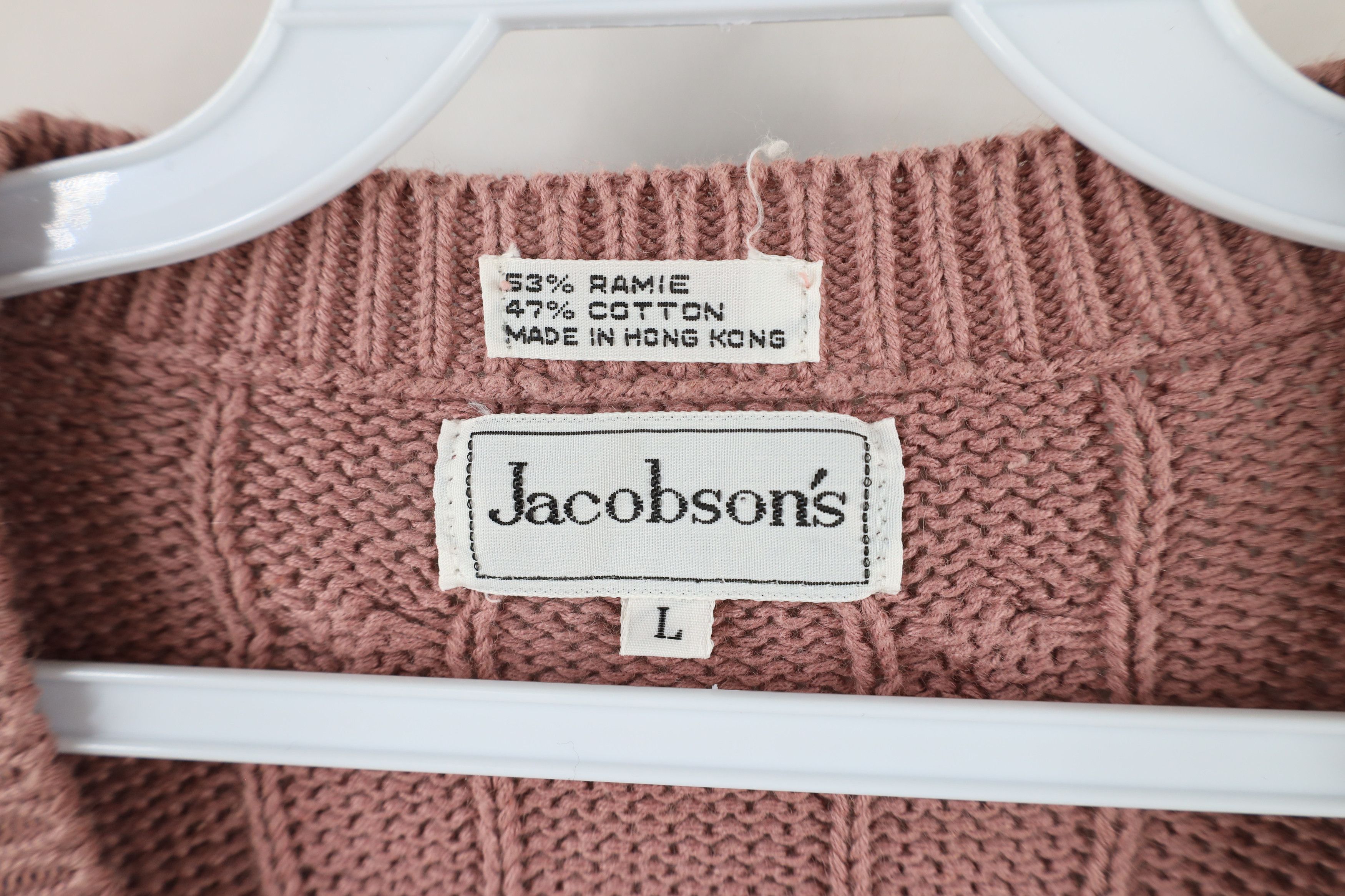 Vintage Vintage 80s 90s Streetewar Cable Knit V-Neck Sweater Pink Size US L / EU 52-54 / 3 - 5 Thumbnail