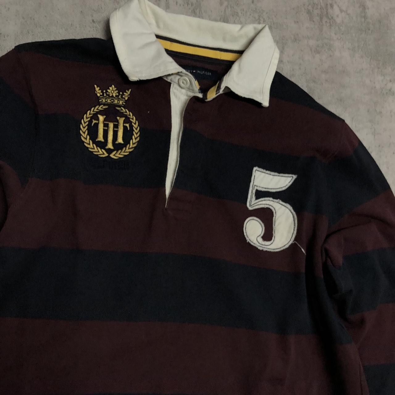Tommy Hilfiger Tommy Hilfiger striped rugby shirt in black and burgundy Size US M / EU 48-50 / 2 - 2 Thumbnail
