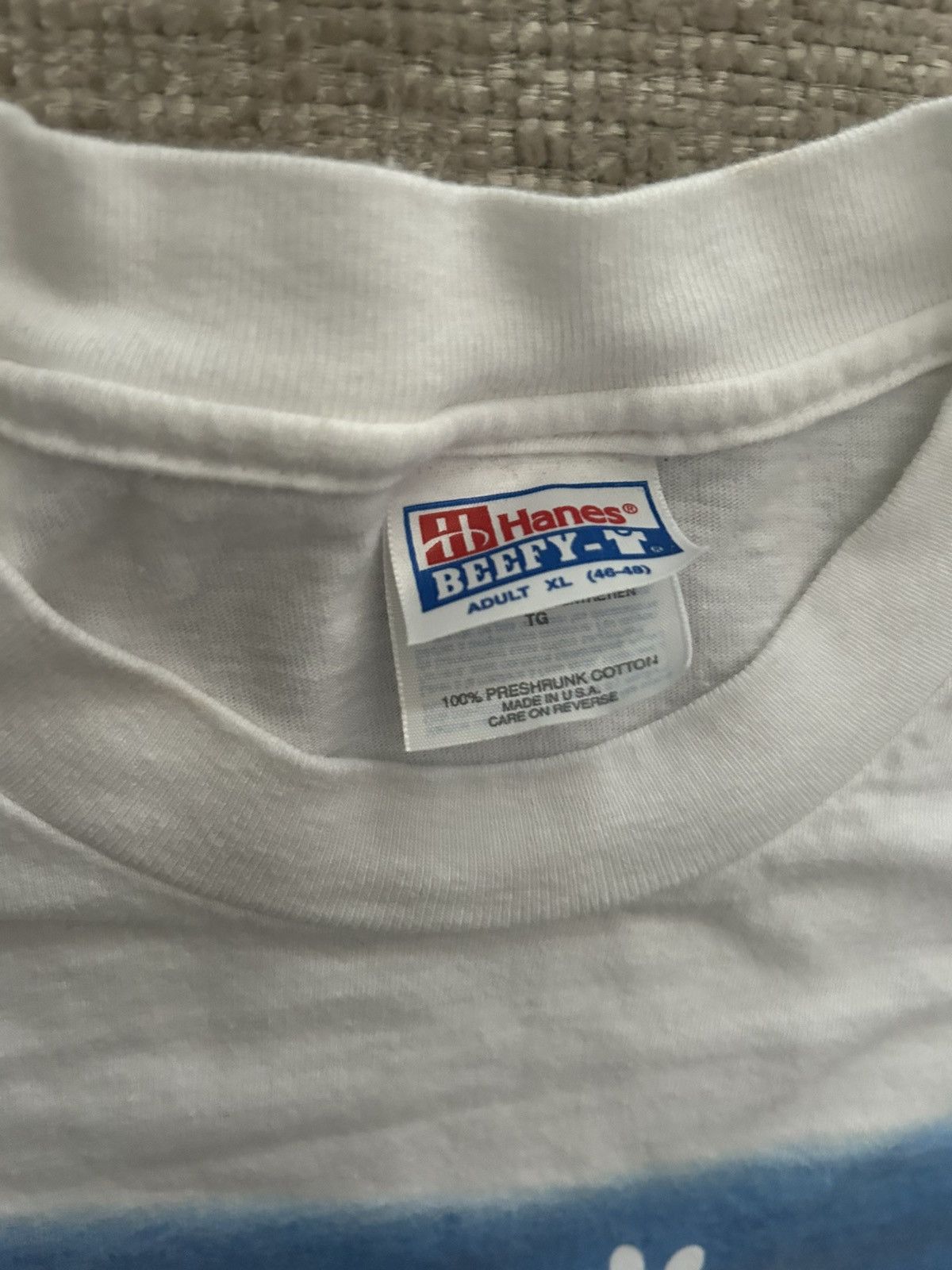 Hanes × Vintage 90s Hanes Funny T-Shirt Made in USA Size US XL / EU 56 / 4 - 3 Thumbnail
