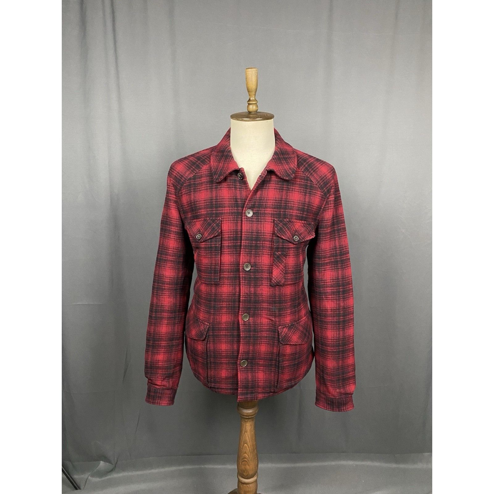 Paul Smith Paul Smith Men's Red Checked Wool Country Jacket Coat Size L Size US L / EU 52-54 / 3 - 3 Thumbnail