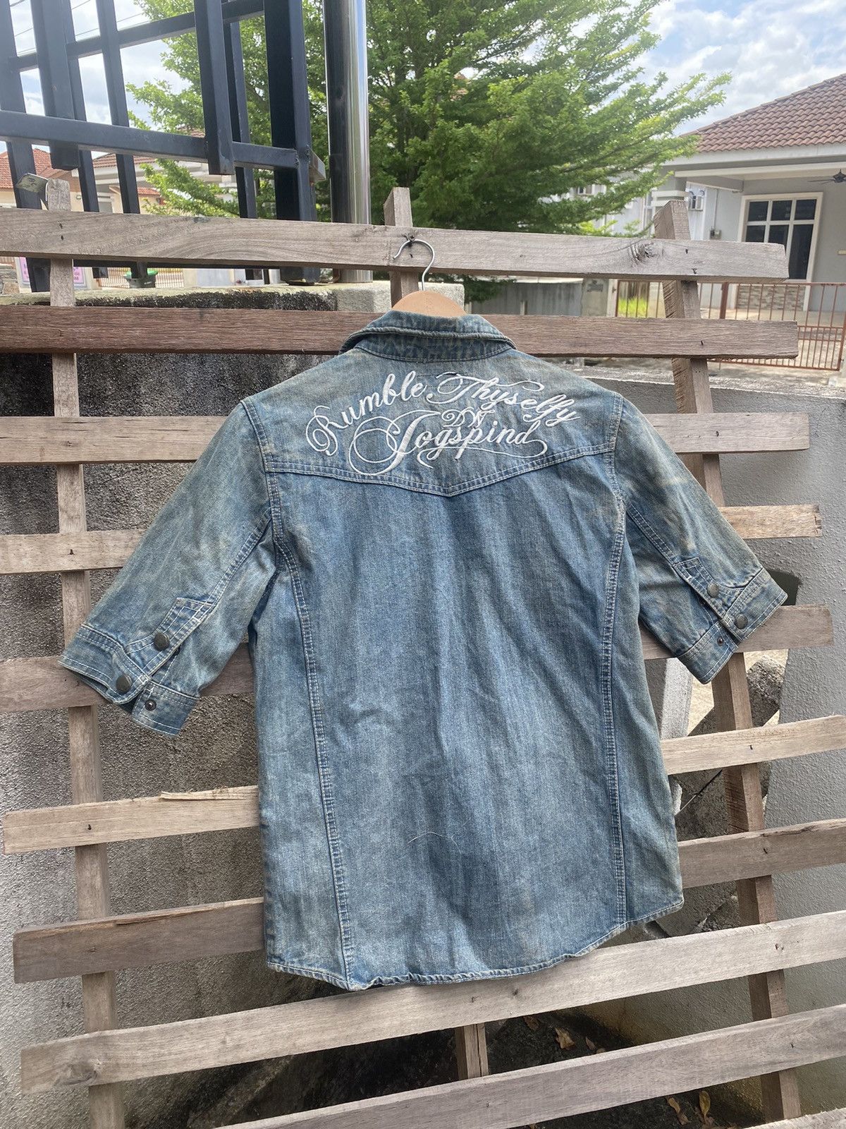 If Six Was Nine Vintage In The Attic Seditionaries Denim Shirt Size M / US 6-8 / IT 42-44 - 8 Thumbnail