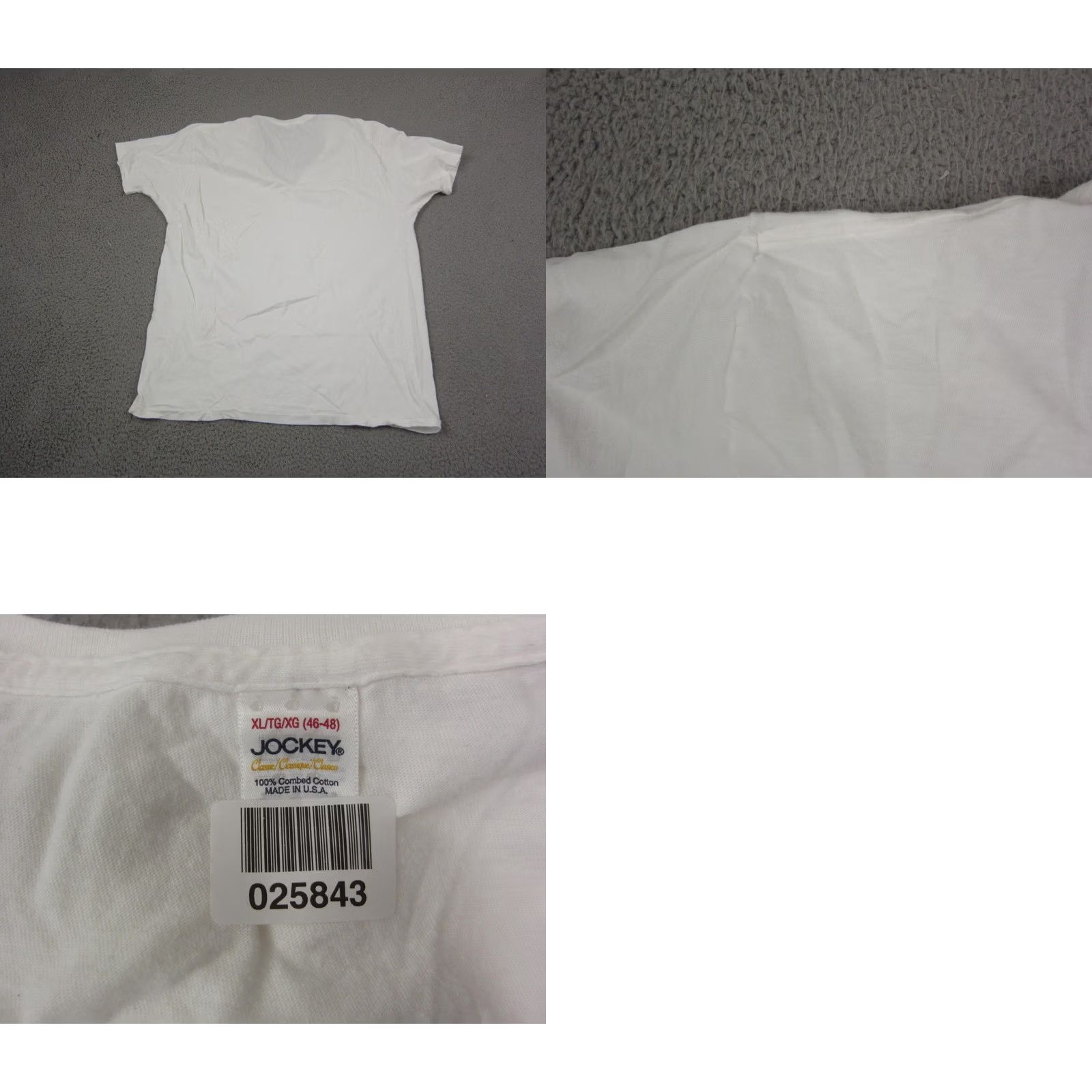 Jockey VINTAGE Jockey Shirt Mens XL White Single Stitch Blank Made USA Size US XL / EU 56 / 4 - 8 Thumbnail