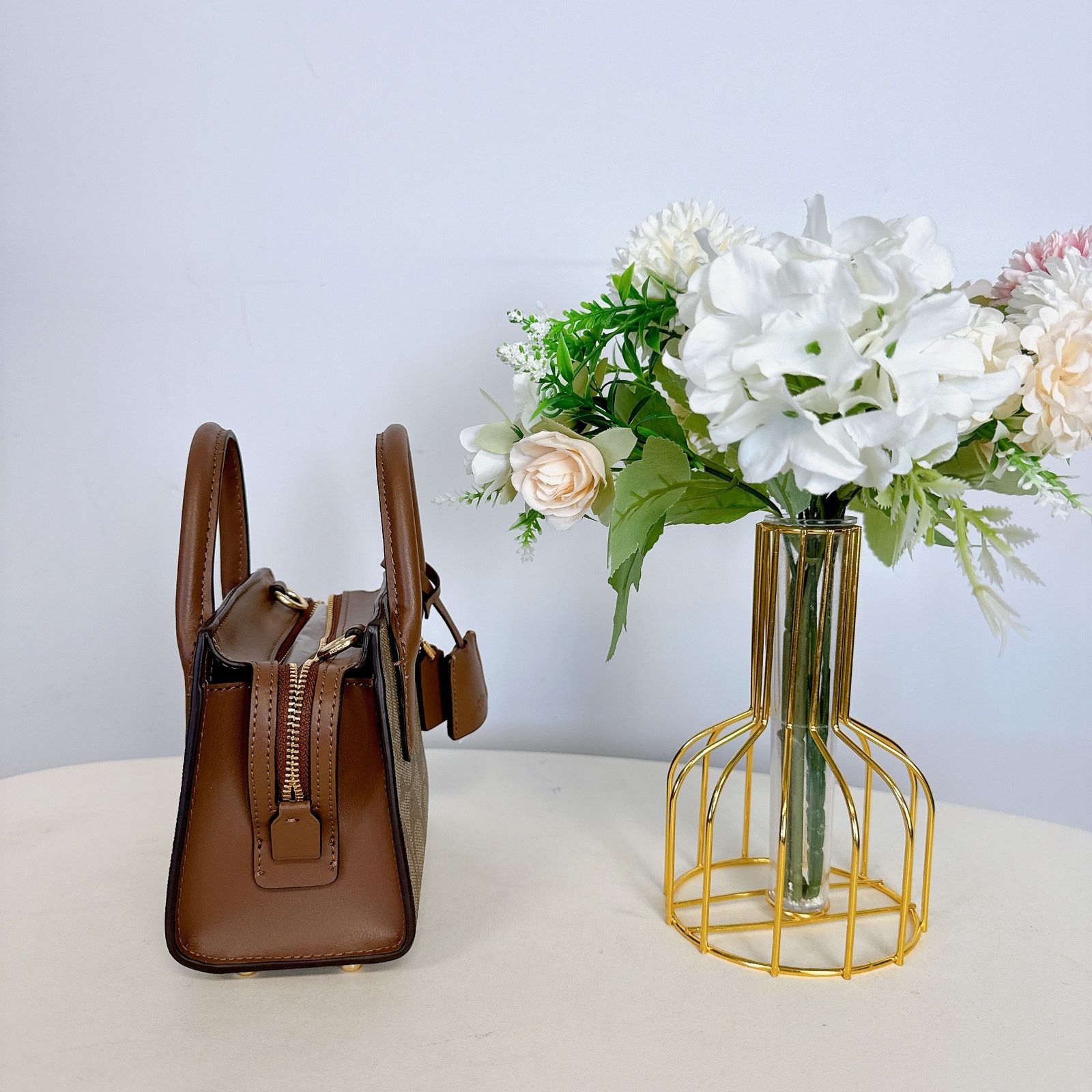 Coach Coach CO975 Andrea Mini Carryall IN Khaki Saddle 2 Size ONE SIZE - 5 Thumbnail