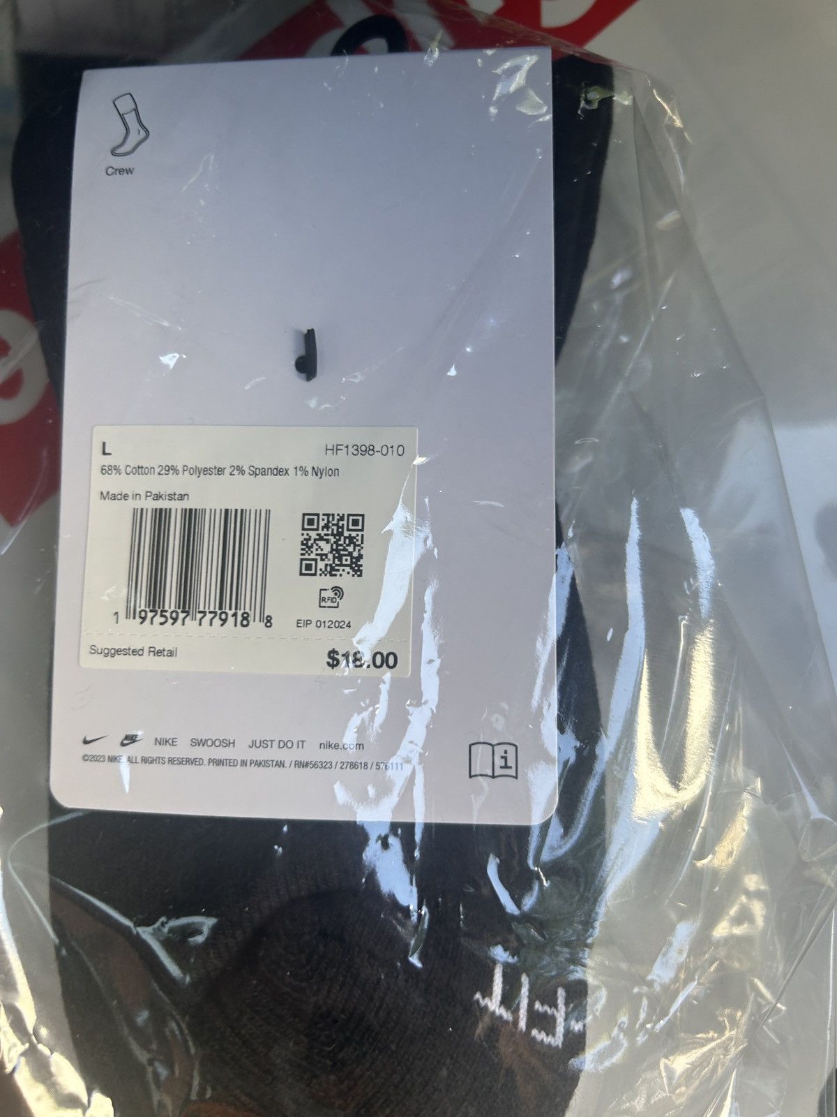 Jordan Brand × Supreme Suprmee Jordan socks 2pack black large Size ONE SIZE - 3 Thumbnail