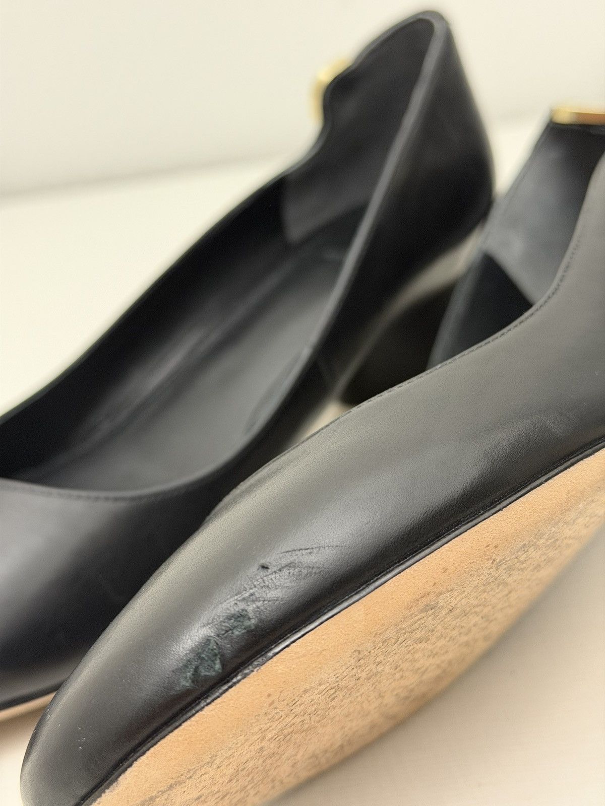 Tory Burch Tory Burch Elizabeth 40MM Round Toe Leather Pump Black Size8 Size US 8 / IT 38 - 8 Thumbnail