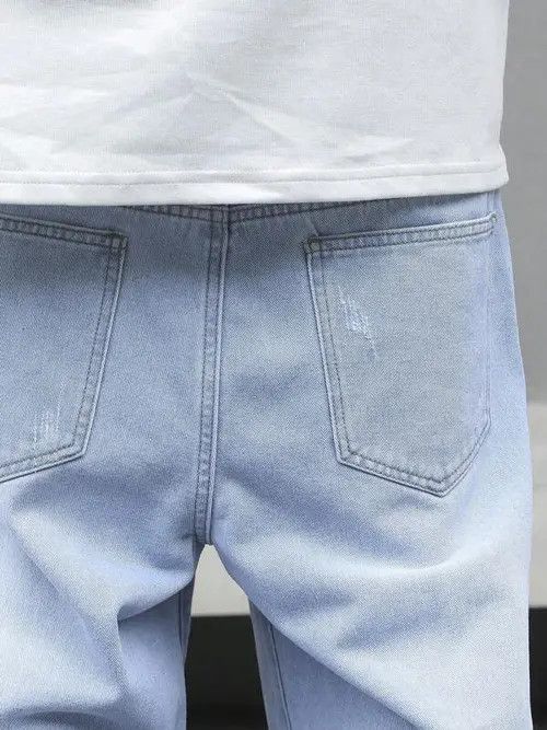 Jean Distressed Y2K ripped light jeans EDGY Size US 34 / EU 50 - 1 Thumbnail
