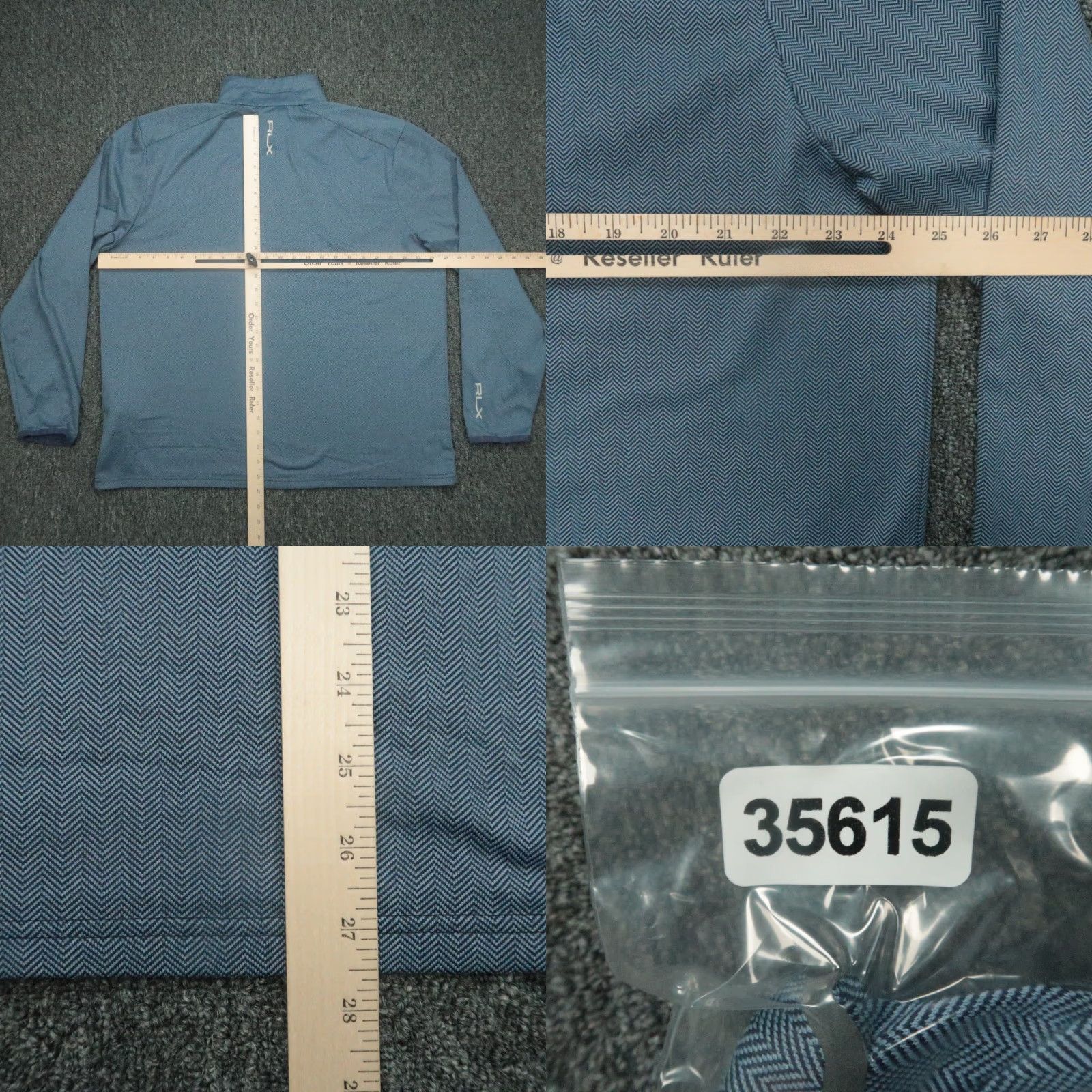 RLX Ralph Lauren RLX Ralph Lauren Pullover Mens XL Blue Herringbone 1/4 Zip Jersey Performance Activewear Casual Sportswear Mens Size US XL / EU 56 / 4 - 8 Thumbnail
