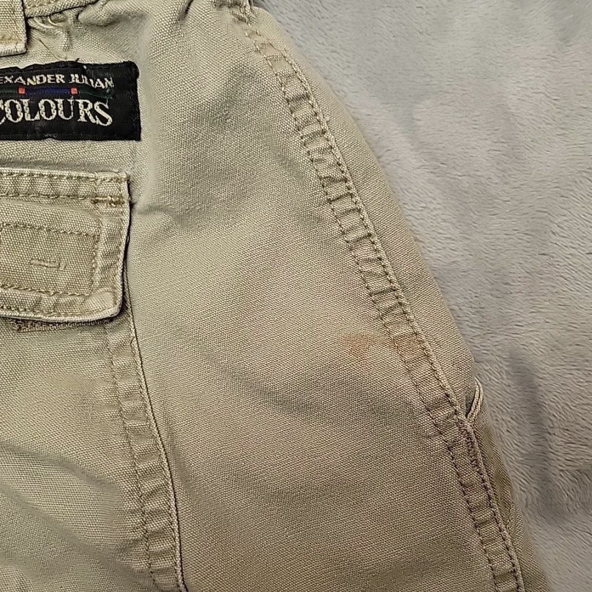 Alexander Julian VINTAGE Alexander Julian Colours Shorts Mens 38 Green Khaki Cargo Canvas Safari Outdoors Pants Thong? Size US 38 / EU 54 - 4 Thumbnail