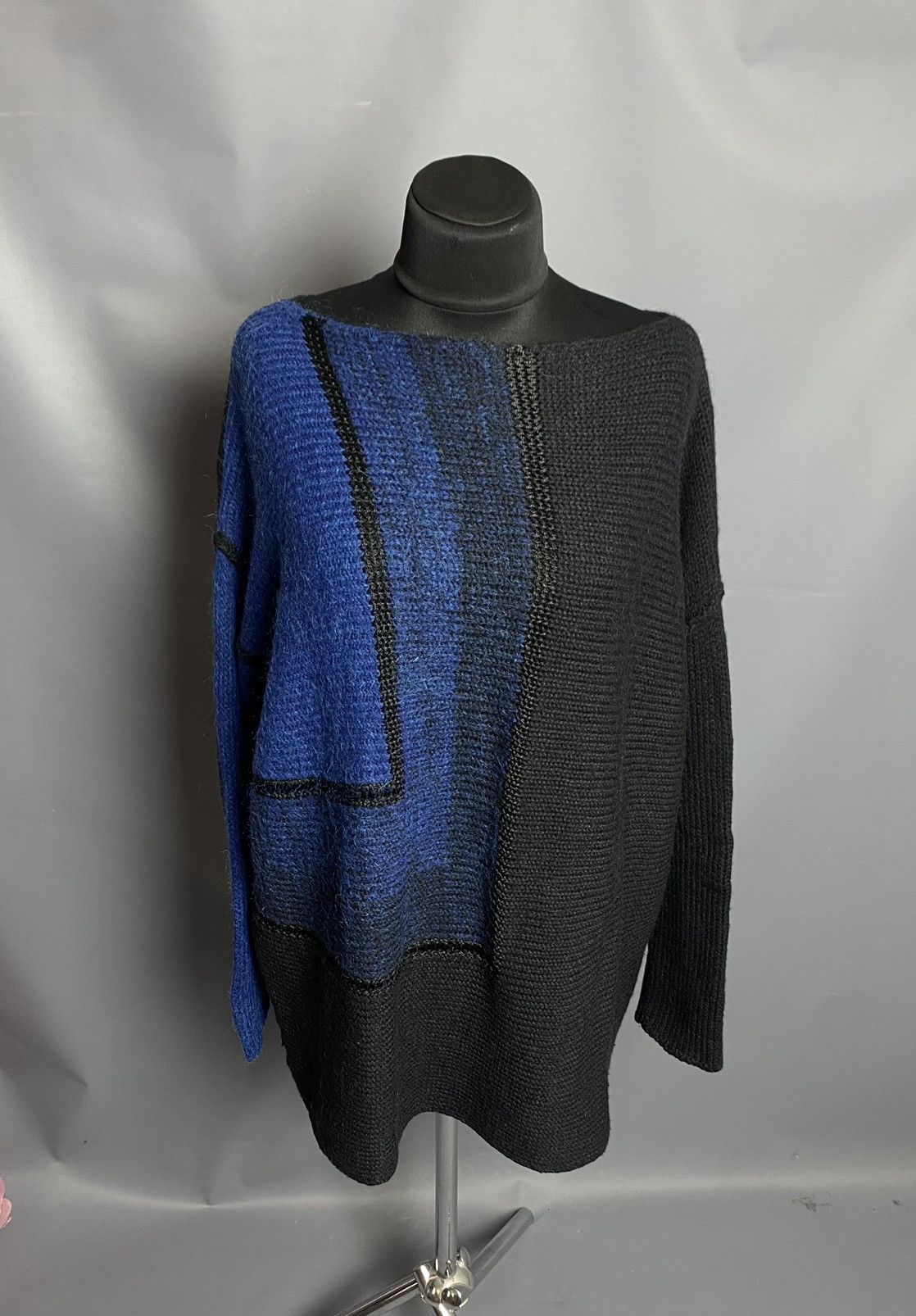 Sarah Pacini Sarah Pacini Alpaca Merino Sweater Colorblock Oversized Knit Size ONE SIZE - 2 Thumbnail