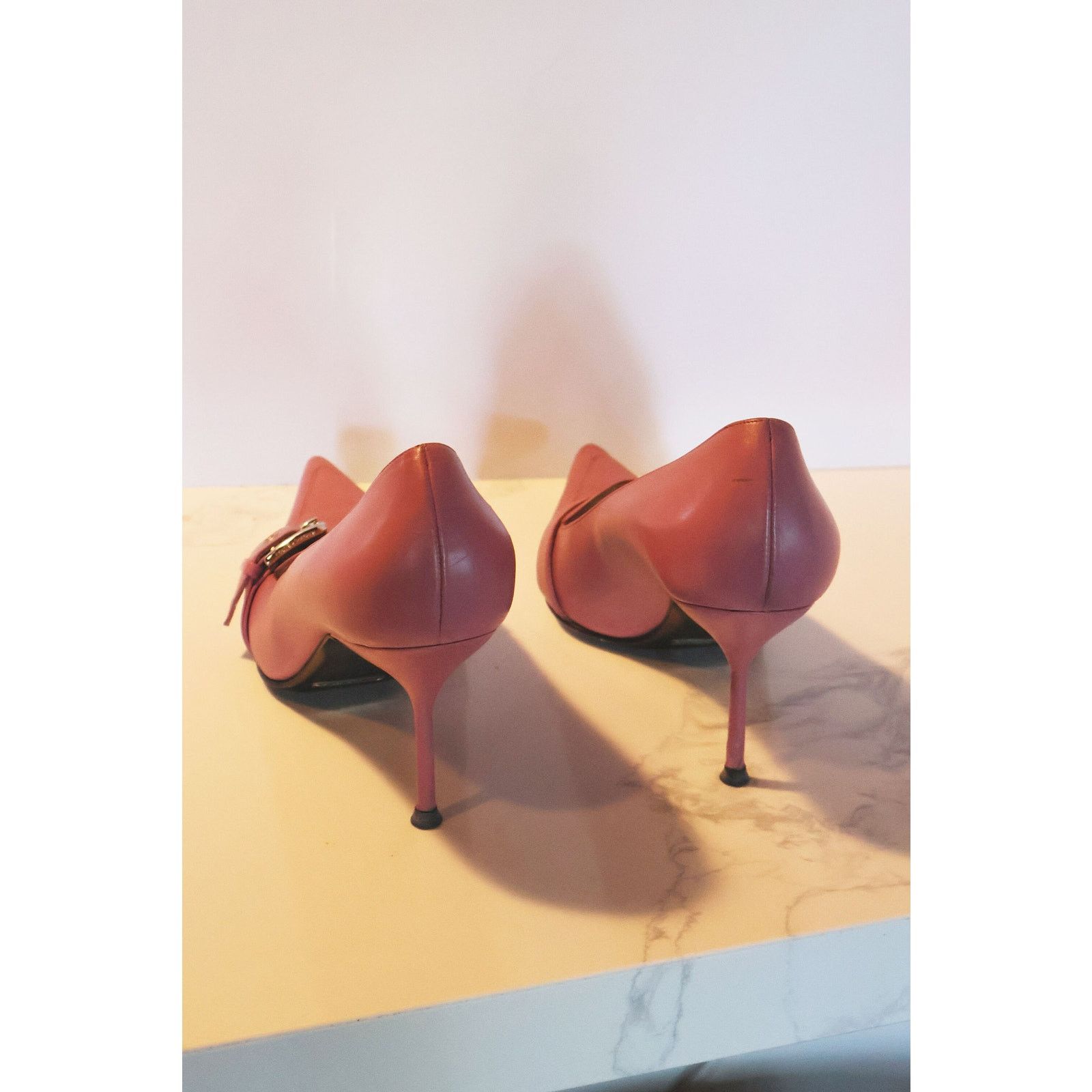 Dolce & Gabbana Vintage Dolce and Gabbana Pink Leather Pointy Toe Stiletto Size US 7.5 / IT 37.5 - 7 Thumbnail