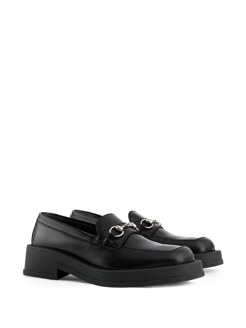 image of Gucci Horsebit Square-Toe Loafers in Black, Men's (Size 9)