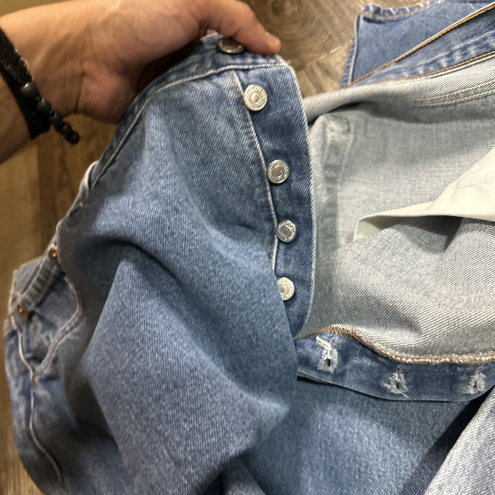 Levi's Lot 2 Levis 501 Cotton Jeans 46x38 USA Made 90s Button Fly Size US 44 / EU 60 - 6 Thumbnail